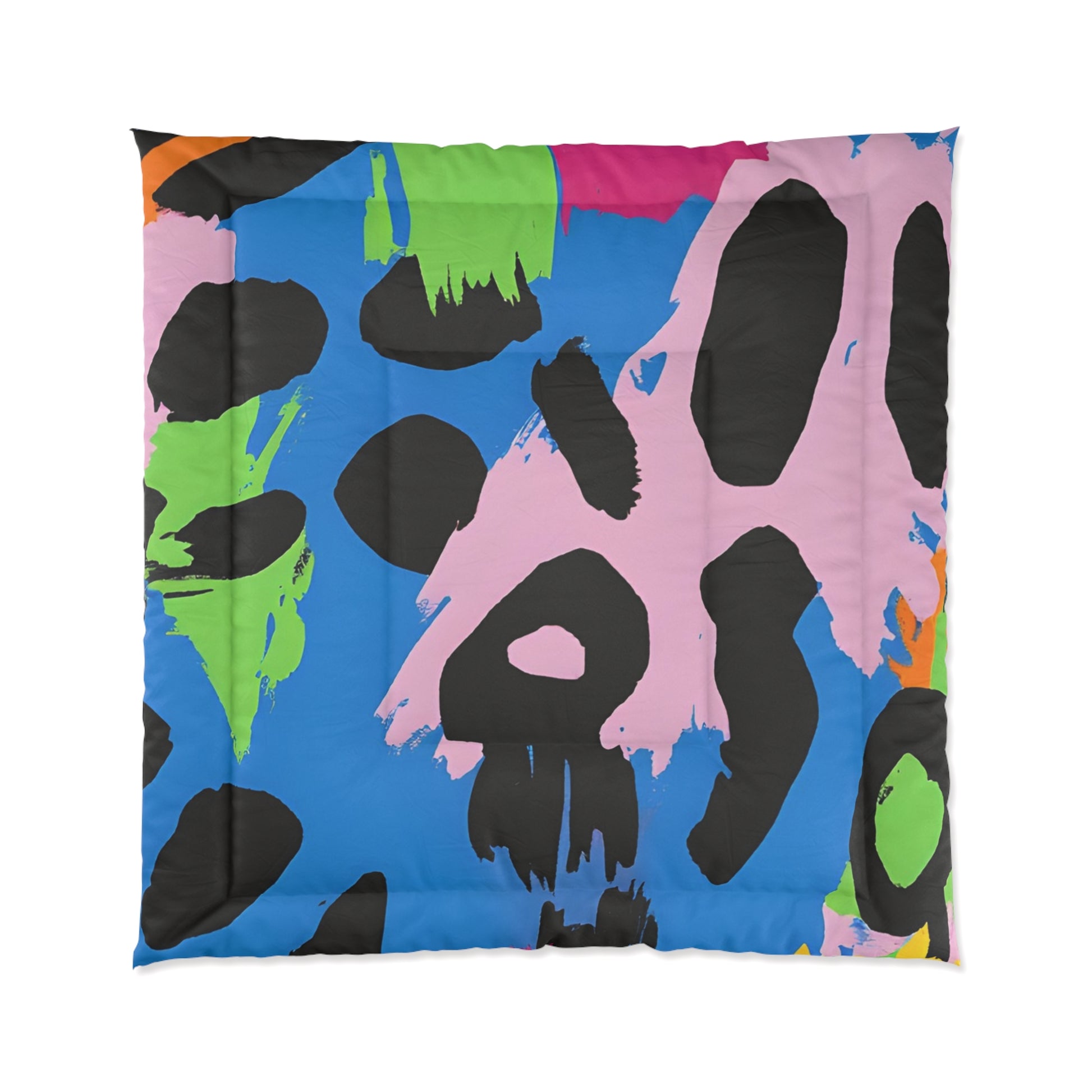 90s Neon Comforter, Artsulli - Art is Long, Life is Short, Home Decor, Size, 88" × 88", , , , , 35284305325154430522