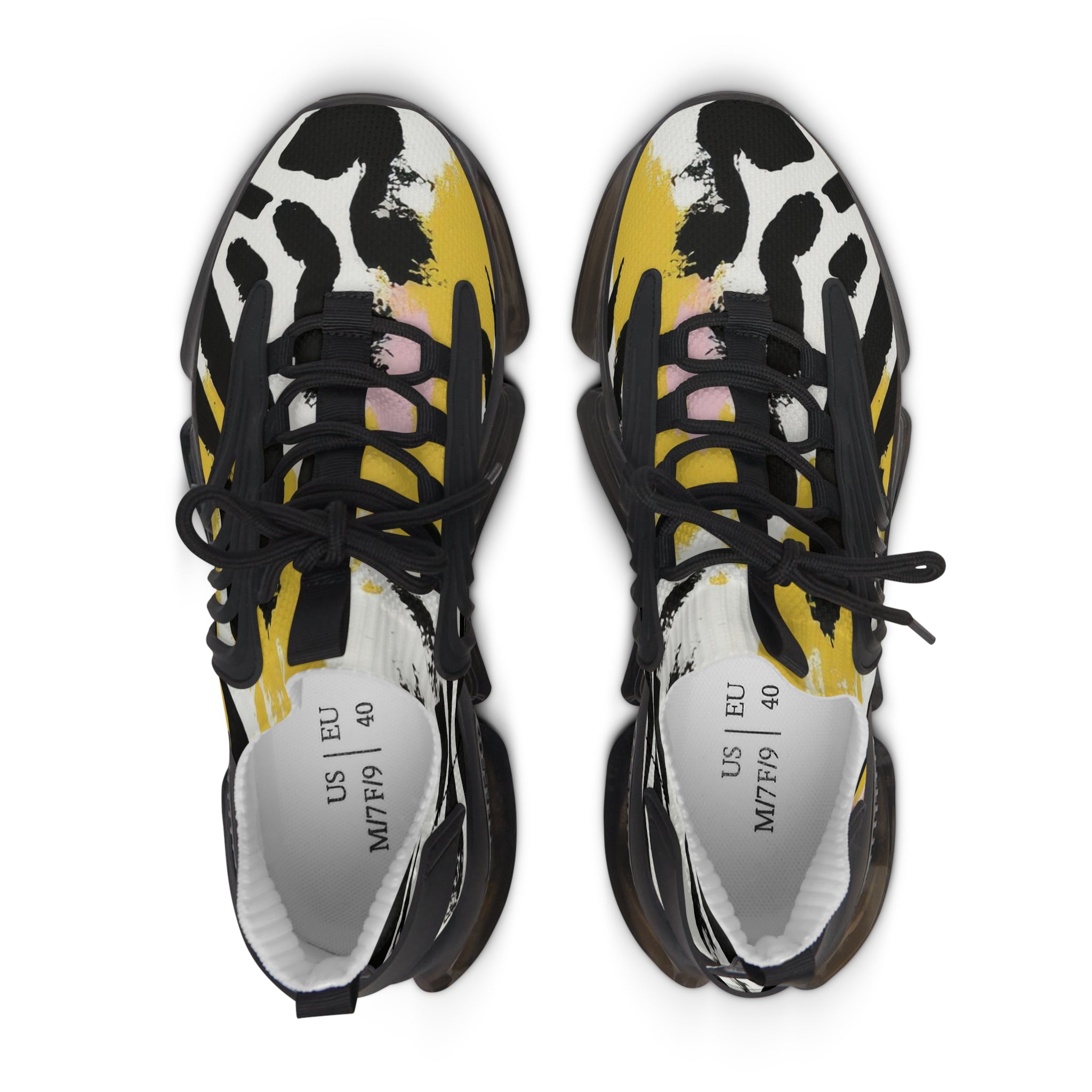 Wild Zebra Stripes x Paint Brush Strokes Multi-Color II Women's Mesh Sneakers, Artsulli - Art is Long, Life is Short, Shoes, , , , , , , 
