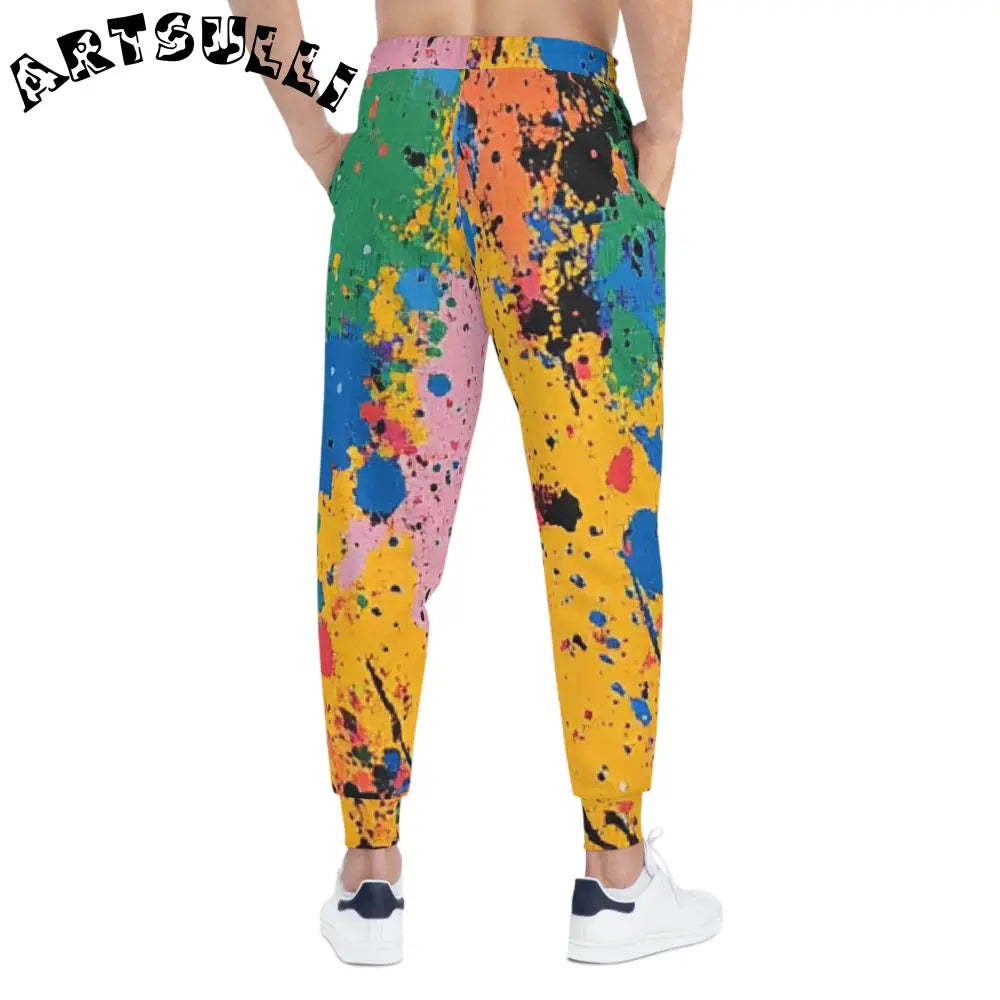 JAKKOUTTHEBXX The Colors Of Paint Splatter Athletic Joggers (AOP)