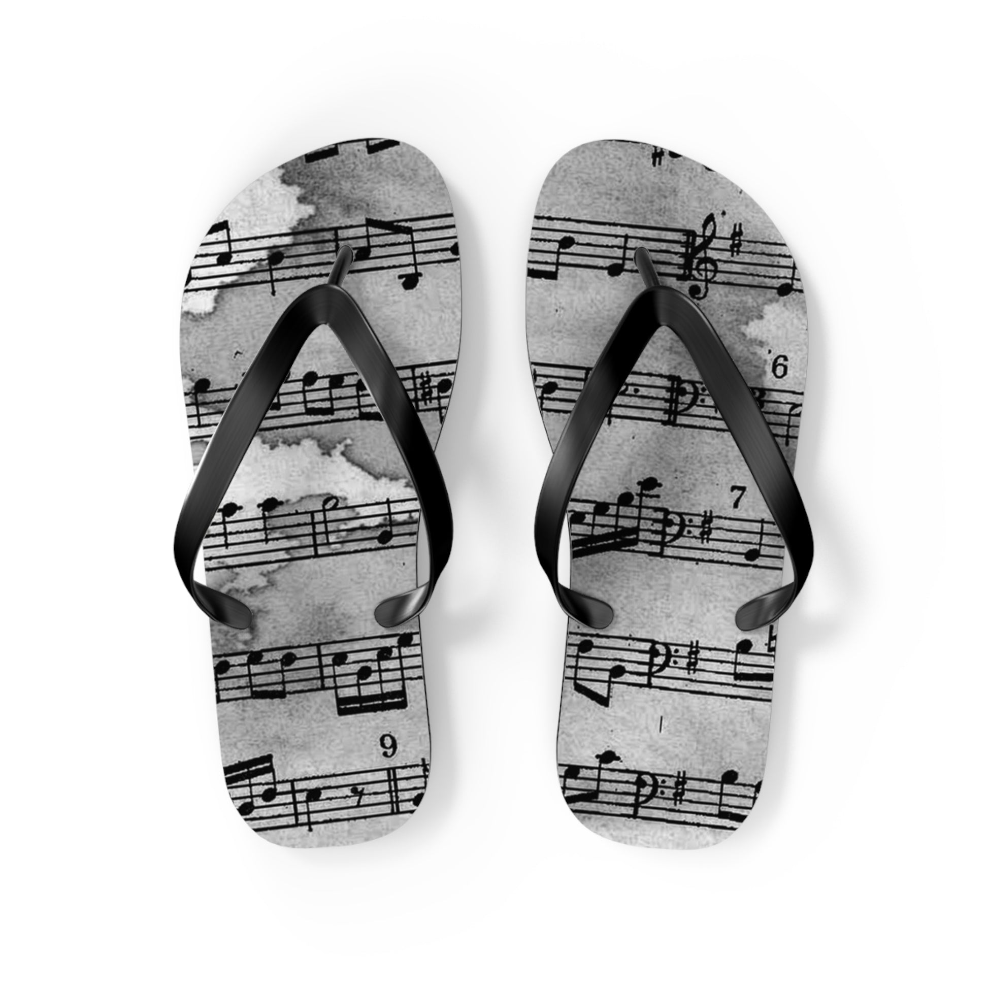 Drip Spill Type Beat Sheet Music Black Flip Flops, Artsulli - Art is Long, Life is Short, Shoes, Size, M, Color, Black sole, , , 10850259446311747728