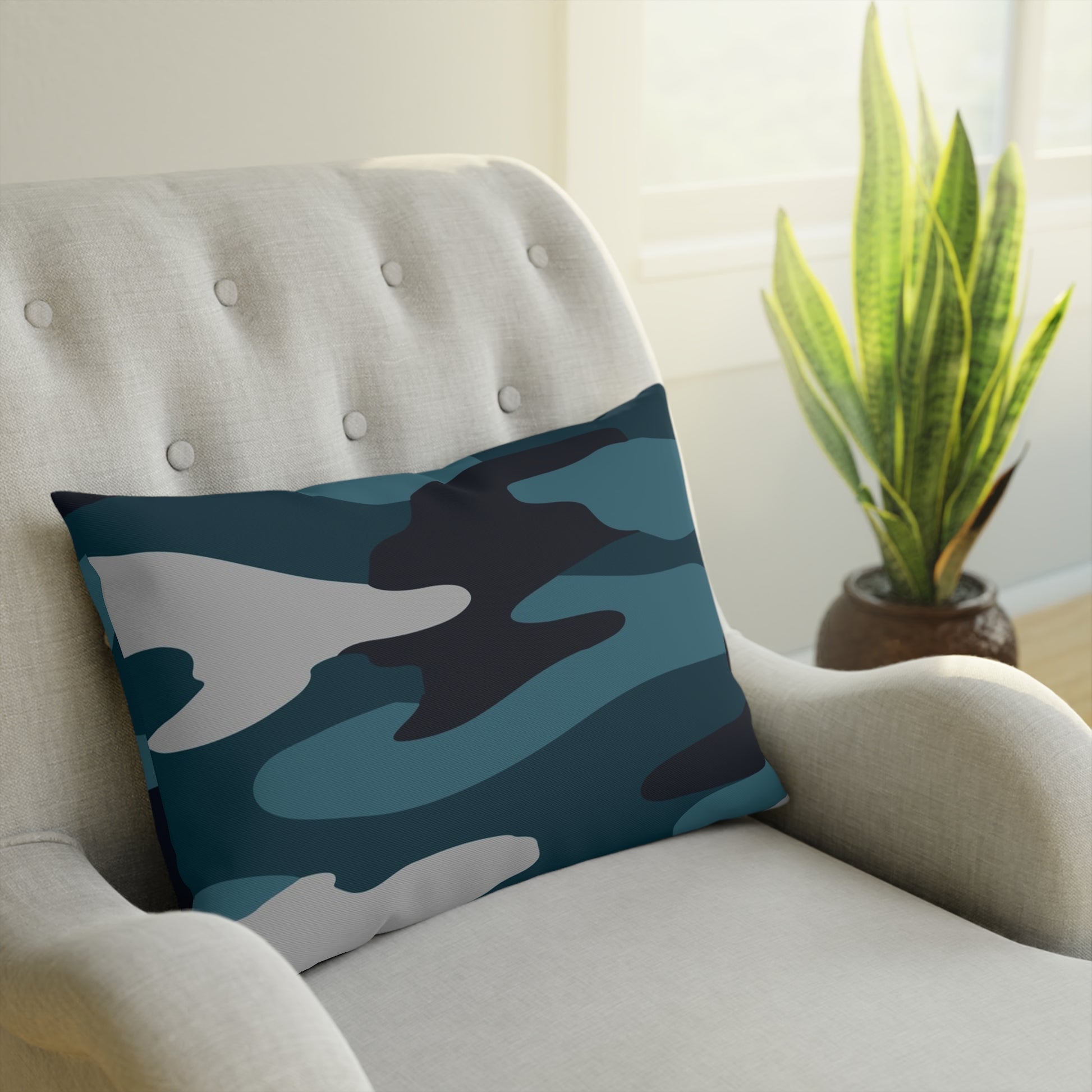 Blue Camouflage Cushion, Artsulli - Art is Long, Life is Short, Home Decor, , , , , , , 