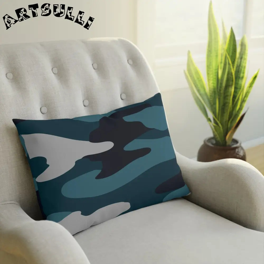 JAKKOUTTHEBXX Blue Camouflage Cushion JAKKOUTTHEBXX Artsulli - Art