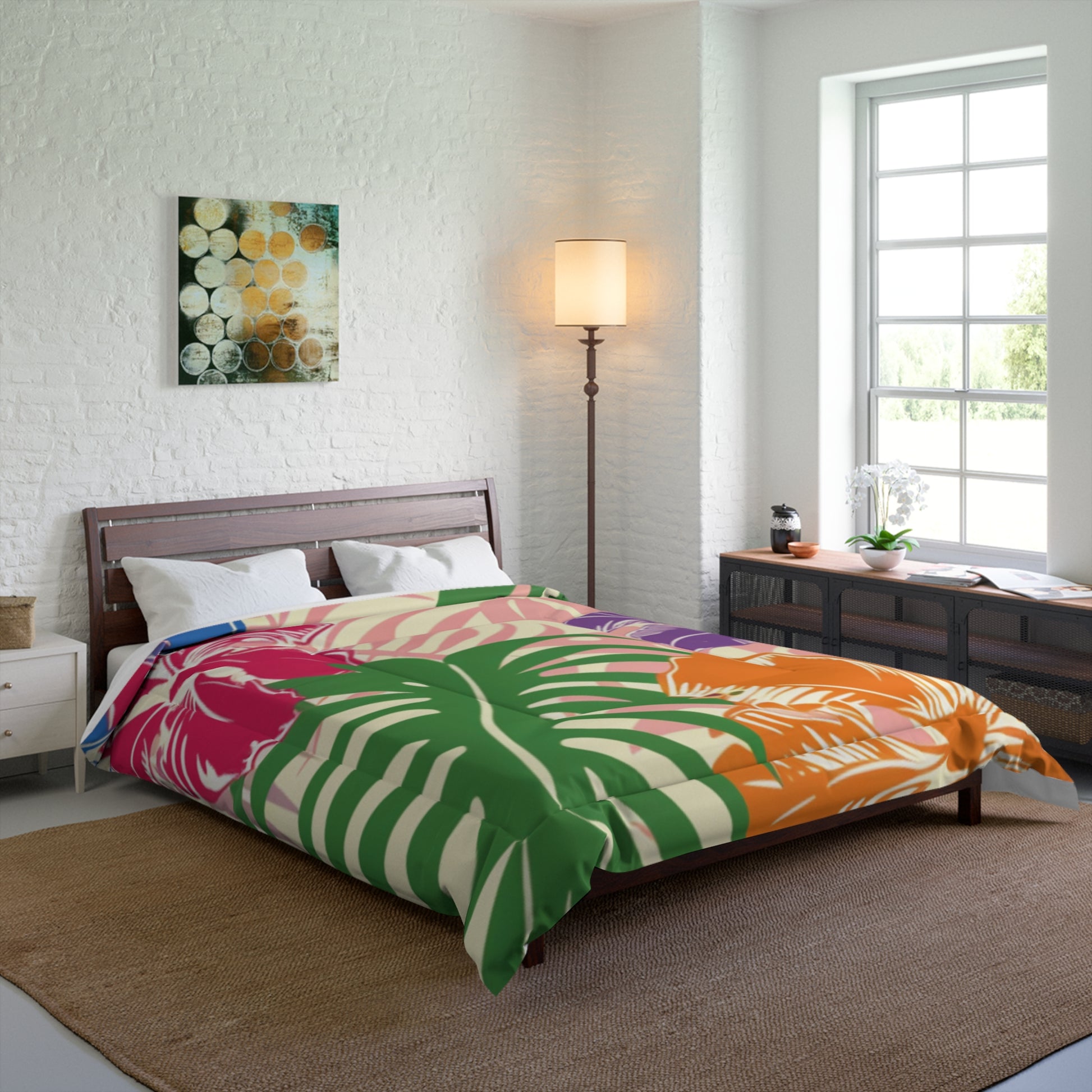 Blooming Tropical Flowers Comforter, Artsulli - Art is Long, Life is Short, Home Decor, , , , , , , 