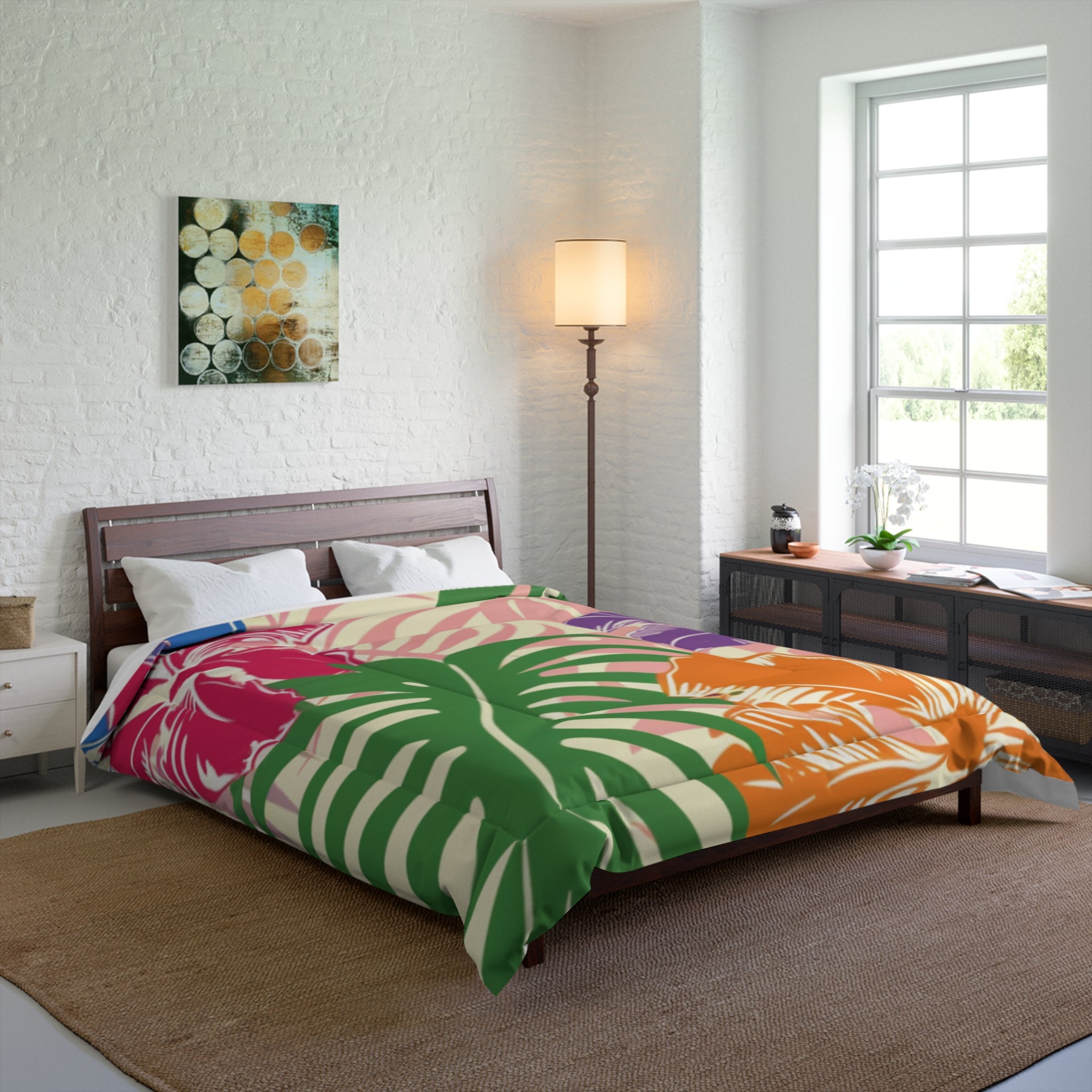 Blooming Tropical Flowers Comforter, Artsulli - Art is Long, Life is Short, Home Decor, , , , , , , 