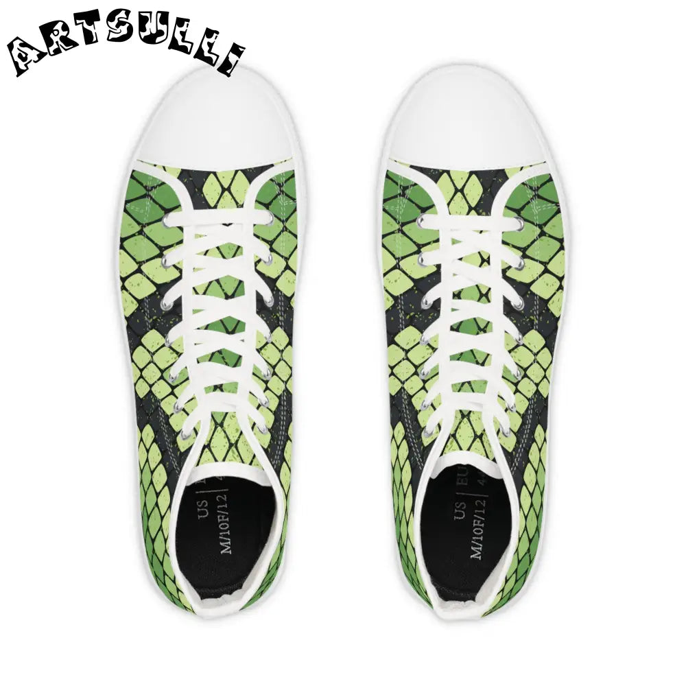 JAKKOUTTHEBXX Snake Skin Men’s High Top Sneakers JAKKOUTTHEBXX