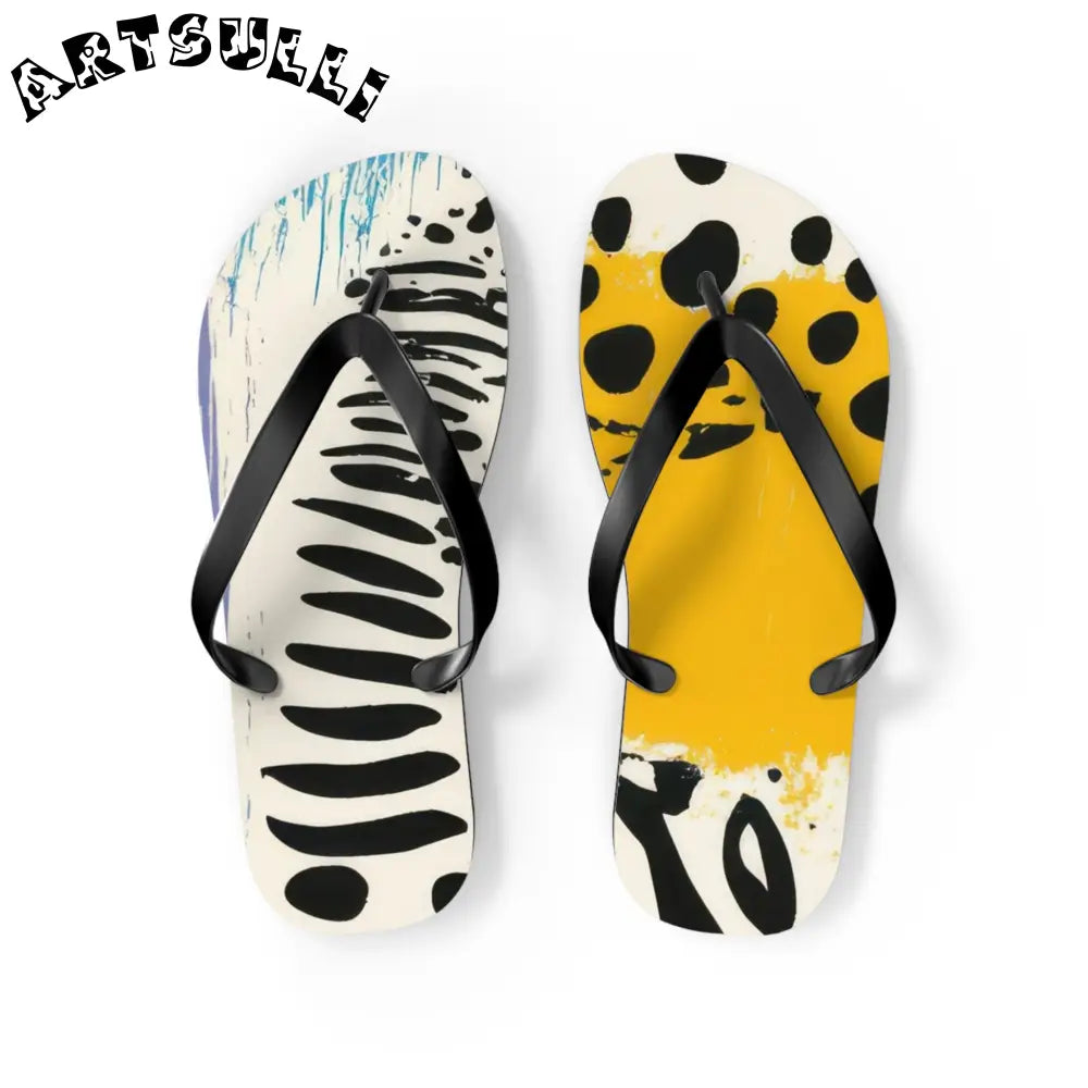 JAKKOUTTHEBXX Rae Zebra Rhapsody Flip Flops JAKKOUTTHEBXX Artsulli
