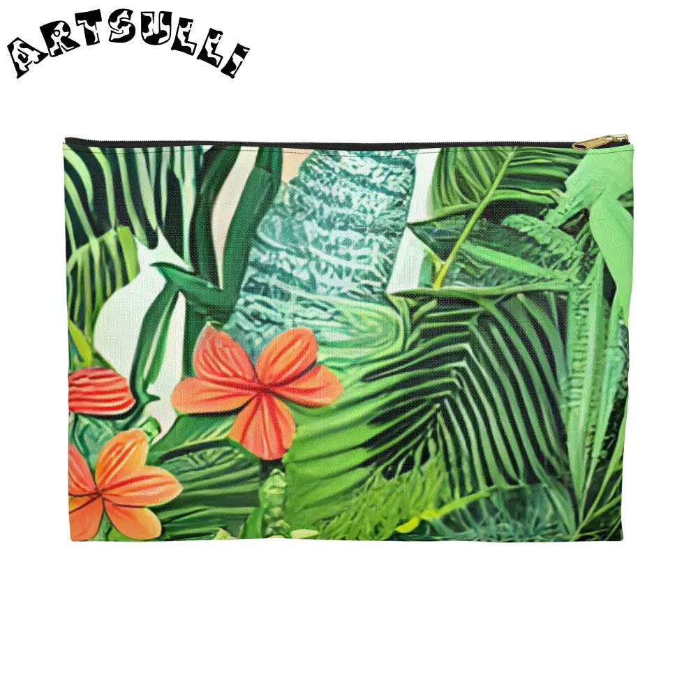 JAKKOUTTHEBXX Tropical bloom zippered pouch JAKKOUTTHEBXX Artsulli