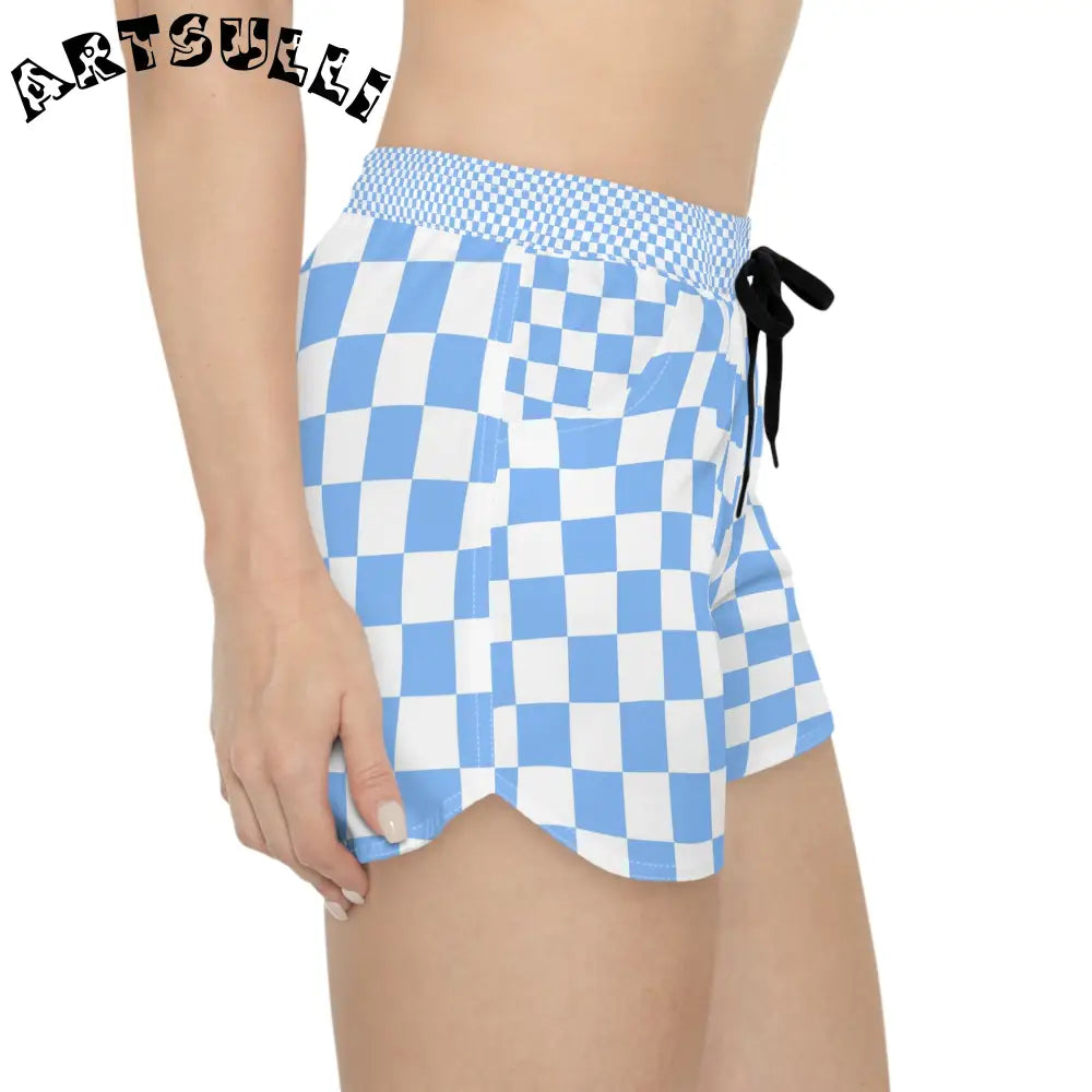 JAKKOUTTHEBXX Checkerboard White and Light Blue Women’s Casual