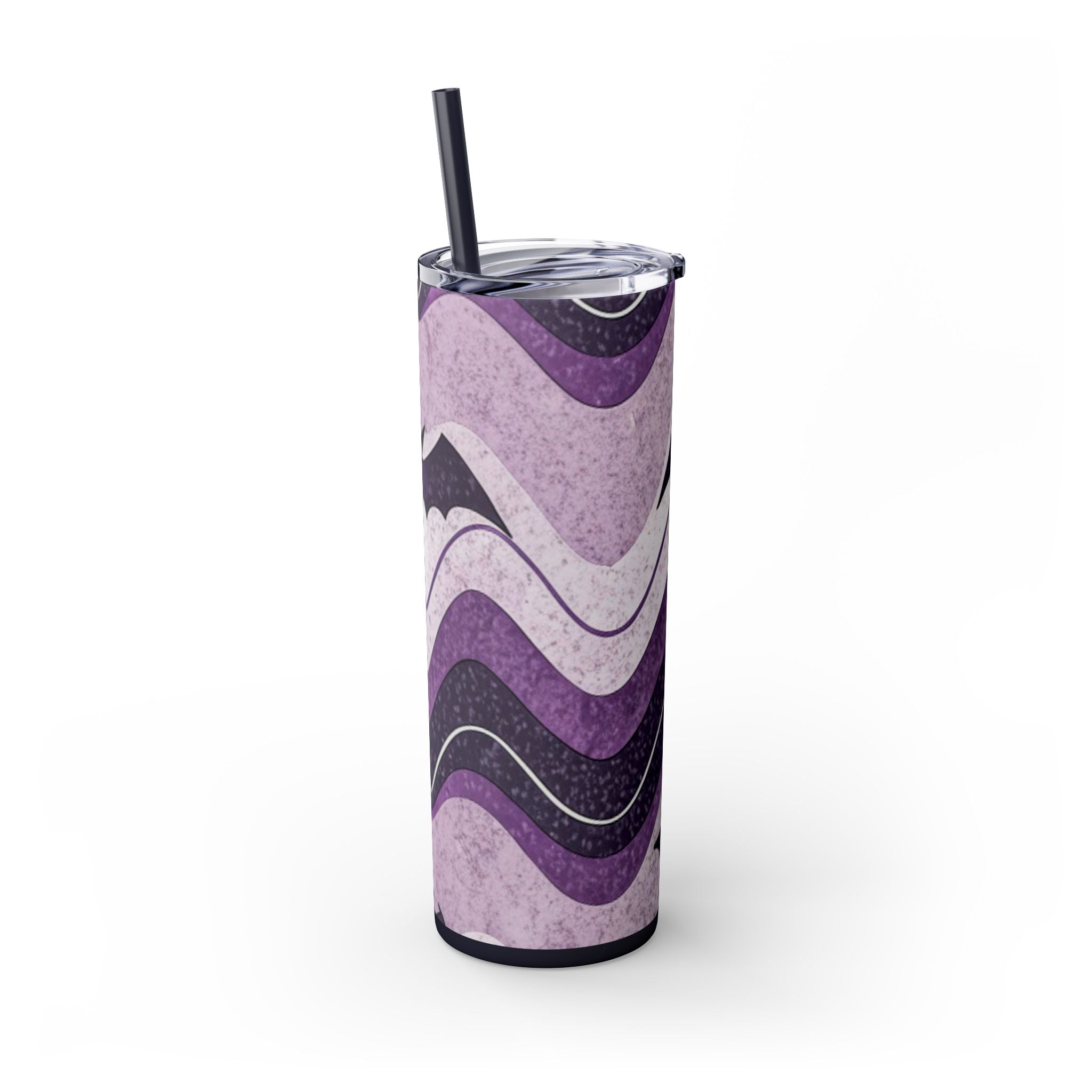 Bat Wave Skinny Tumbler with Straw, 20oz, Artsulli - Art is Long, Life is Short, Mug, , , , , , , 