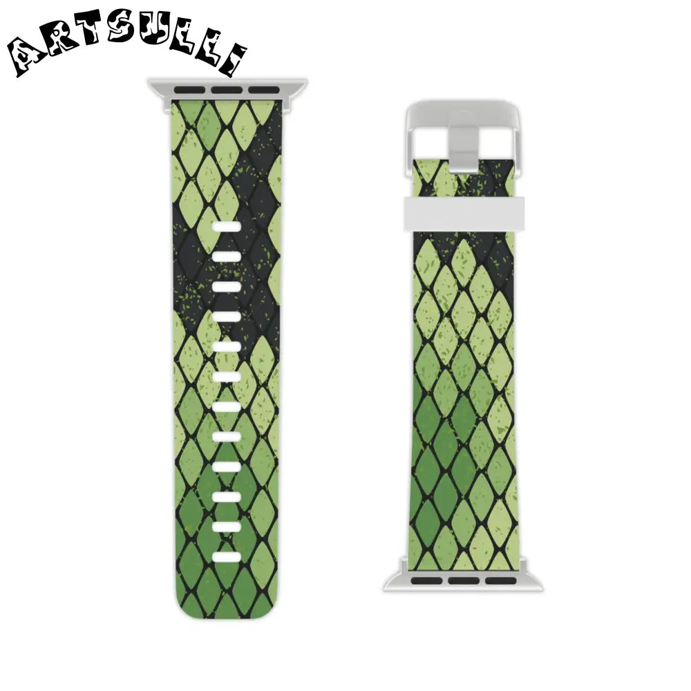 JAKKOUTTHEBXX Snake Skin Green and Black Watch Band for Apple Watch