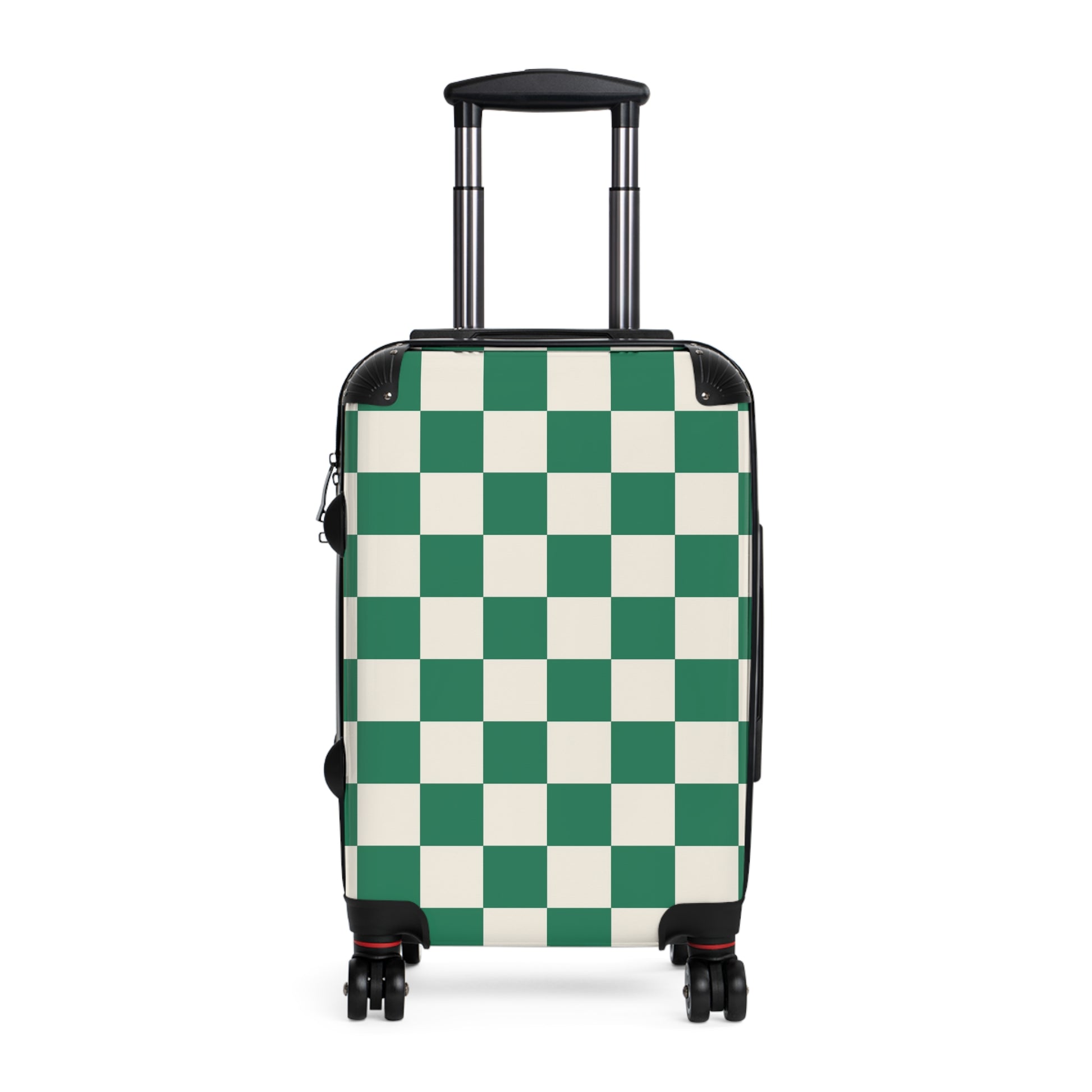 Checkerboard Dark Green Suitcase, Artsulli - Art is Long, Life is Short, Bags, Size, Small, Color, Black, , , 10555285472161746990