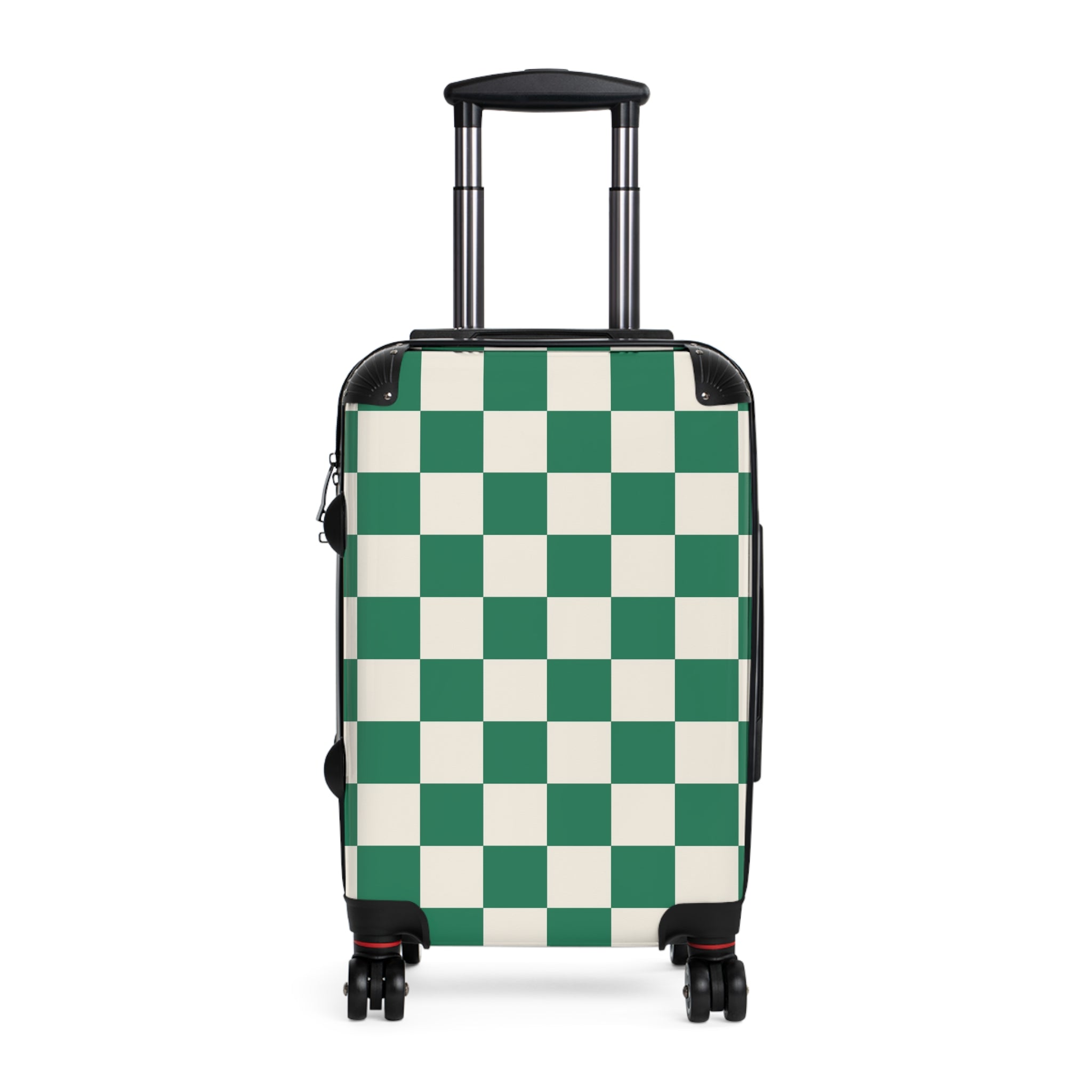 Checkerboard Dark Green Suitcase, Artsulli - Art is Long, Life is Short, Bags, Size, Small, Color, Black, , , 10555285472161746990