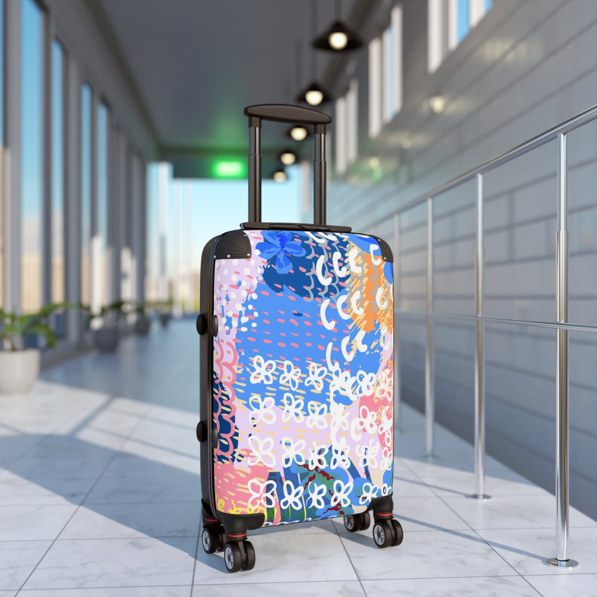 Flowers x Doodles x Hearts Multi-Color Suitcase, Artsulli - Art is Long, Life is Short, Bags, , , , , , , 