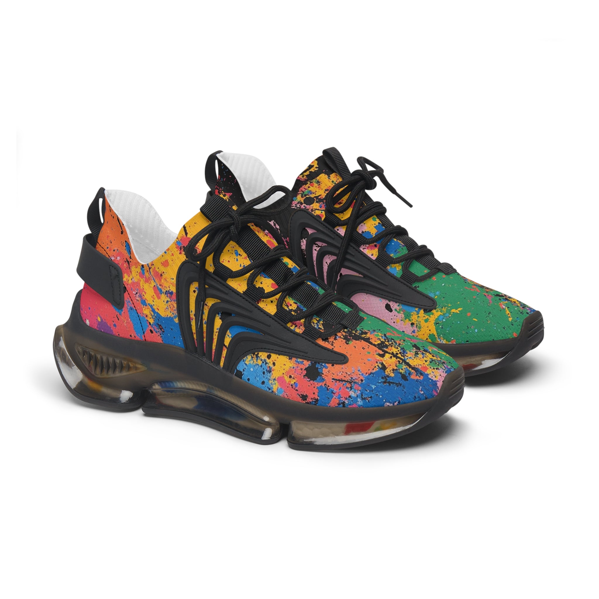 The Colors Of Paint Splatter II Multi-Color Women's Mesh Sneakers, Artsulli - Art is Long, Life is Short, Shoes, Color, Black sole, Size, US 5.5, , , 12505395509567