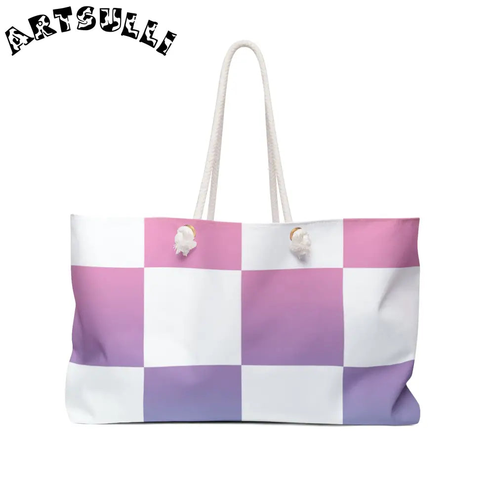 JAKKOUTTHEBXX Vaporwave Check Weekender Bag JAKKOUTTHEBXX Artsulli