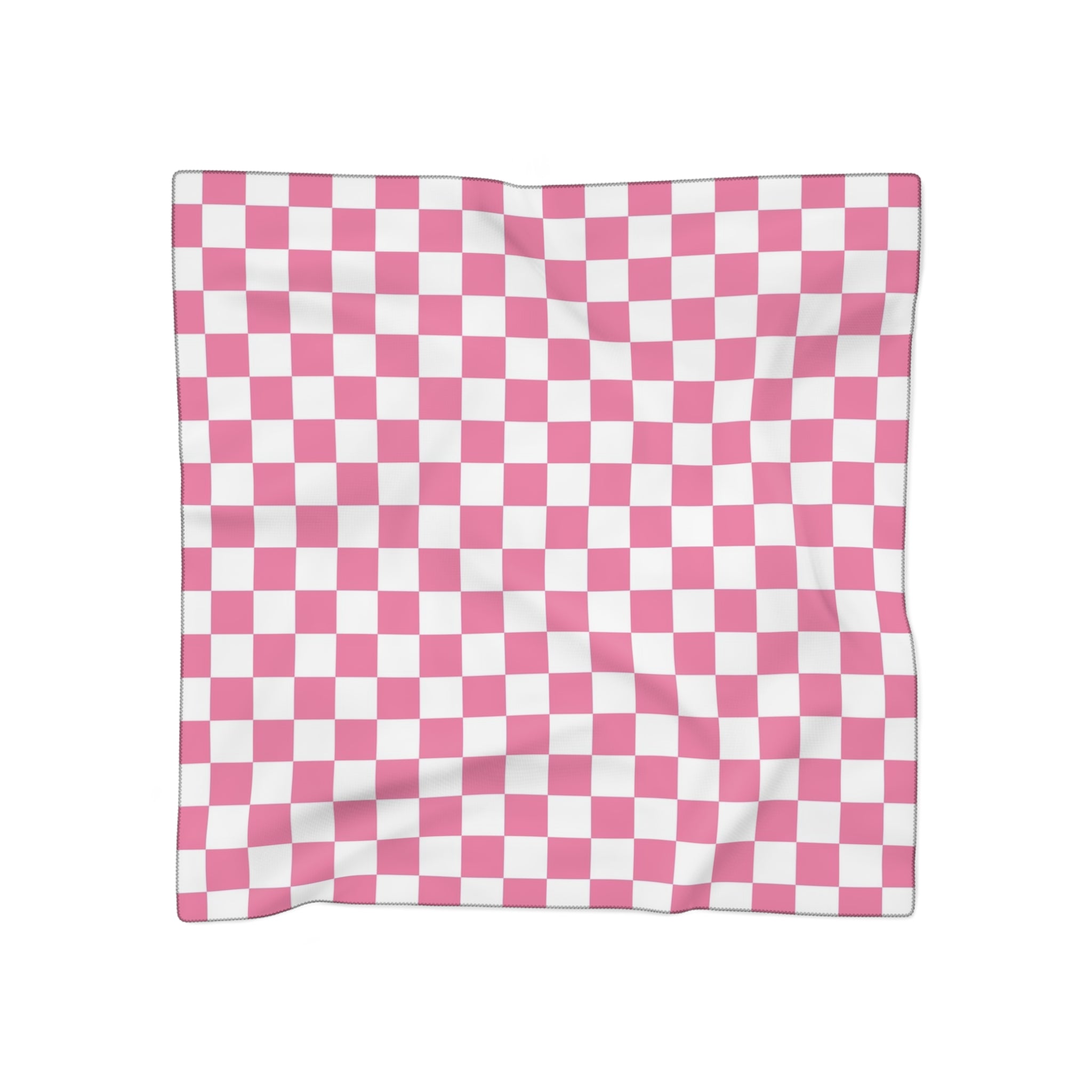 Yuyushiki Pink Check Poly Scarf, Artsulli - Art is Long, Life is Short, Accessories, Color, Poly voile, Size, 25" × 25", , , 74833999122061170474