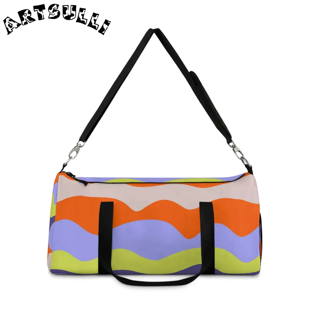 JAKKOUTTHEBXX Waves Red and Blue Duffel Bag JAKKOUTTHEBXX Artsulli
