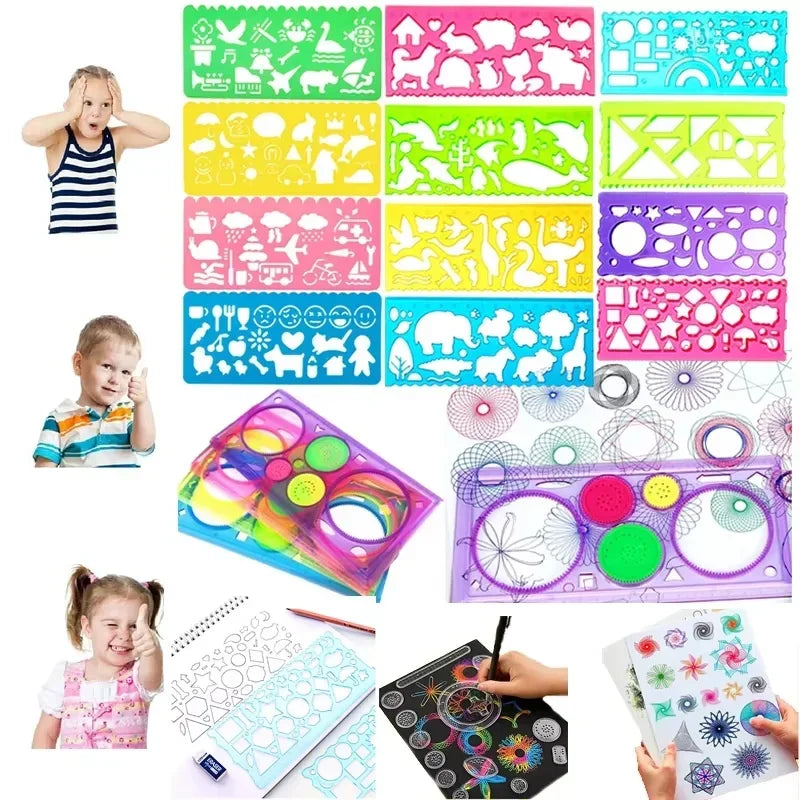 Buy The Best By Artsulli - Art is Long Life Short - Animal Geometry Multifunctional Hollow Rulers Drafting Tools School Painting Supplies