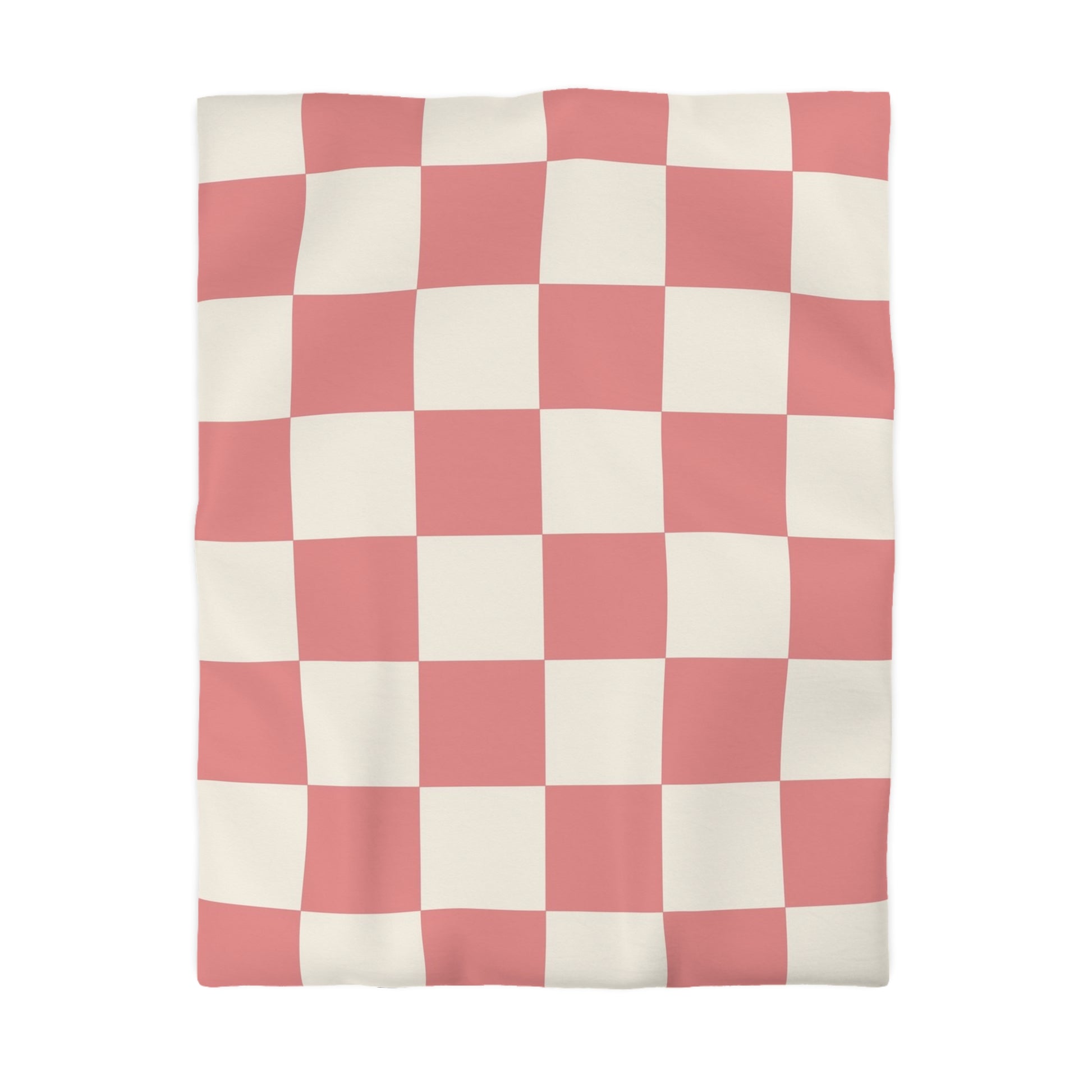 Retro Checkered Grassland Sprites Microfiber Duvet Cover, Artsulli - Art is Long, Life is Short, Home Decor, Size, Twin, Color, Cream, , , 13693216418274926106