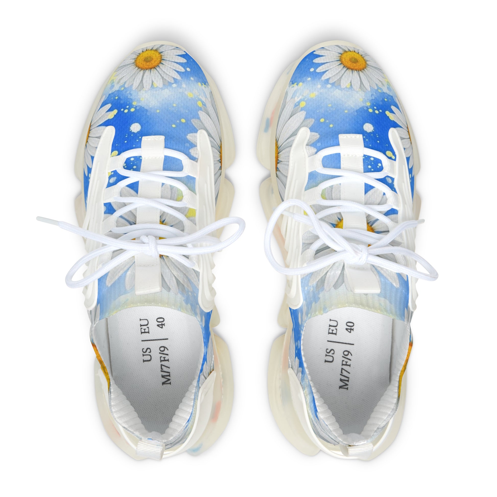 Daisies Women's Mesh Sneakers, Artsulli - Art is Long, Life is Short, Shoes, , , , , , , 