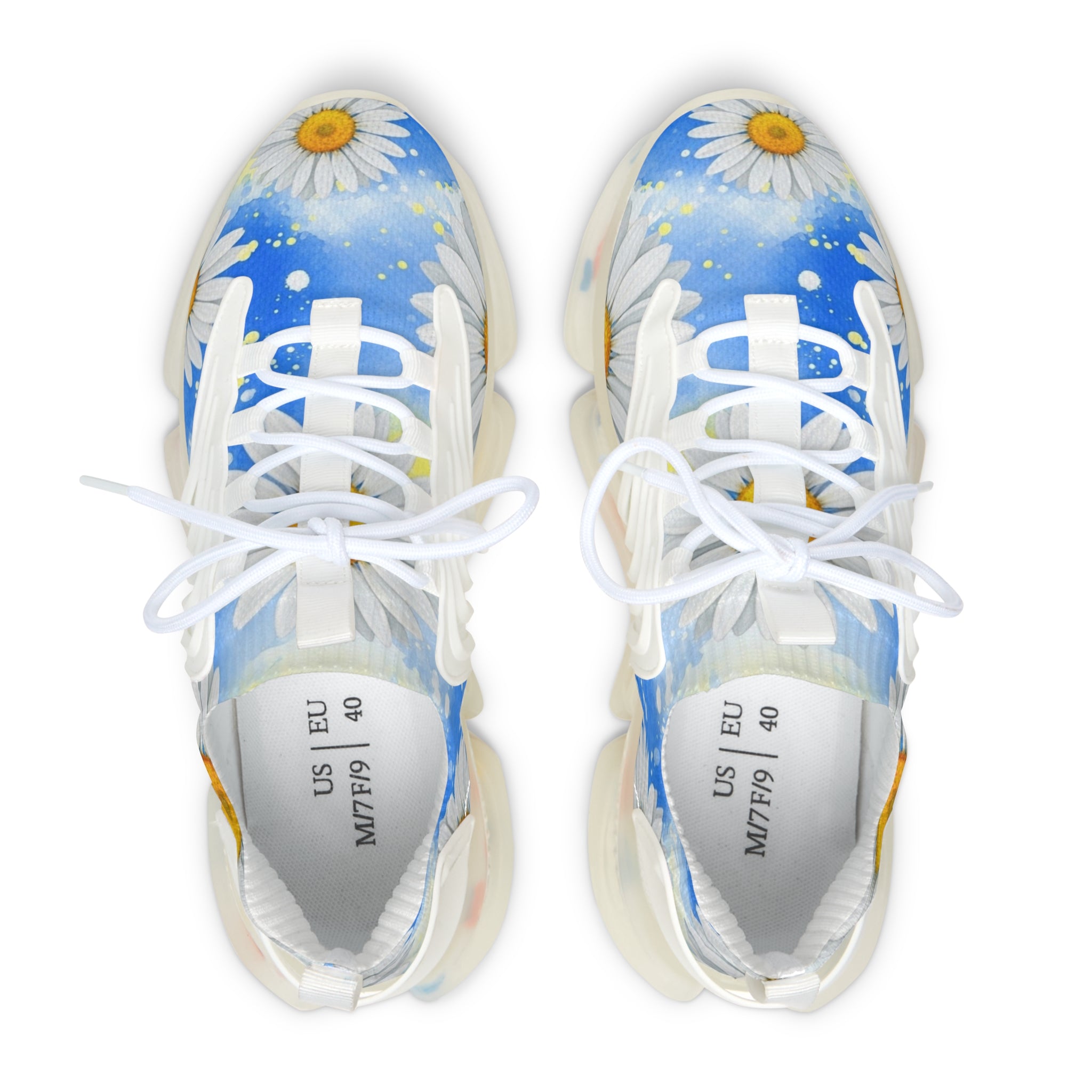 Daisies Women's Mesh Sneakers, Artsulli - Art is Long, Life is Short, Shoes, , , , , , , 