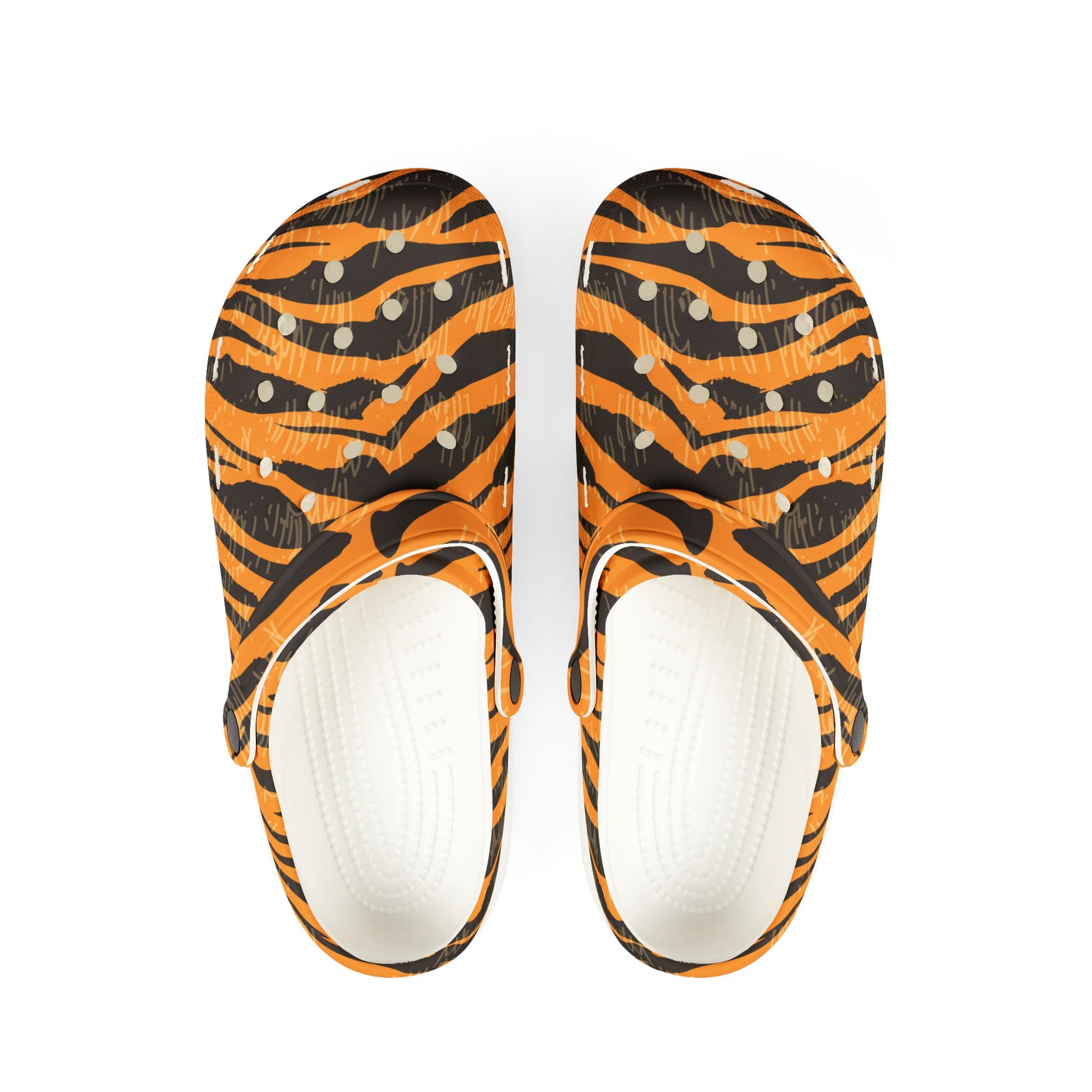 Tiger Scratches Orange and Black EVA Foam Rubber Shoes (AOP), Artsulli - Art is Long, Life is Short, Shoes, Size, US 6 (Women's), Color, White, , , 13273685668978