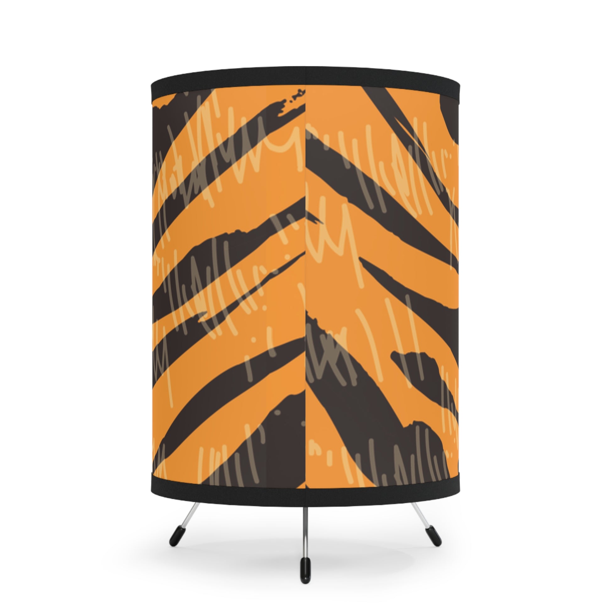 Tiger Scratches Orange & Black Tripod Lamp with High-Res Printed Shade, US\CA plug, Artsulli - Art is Long, Life is Short, Home Decor, , , , , , , 