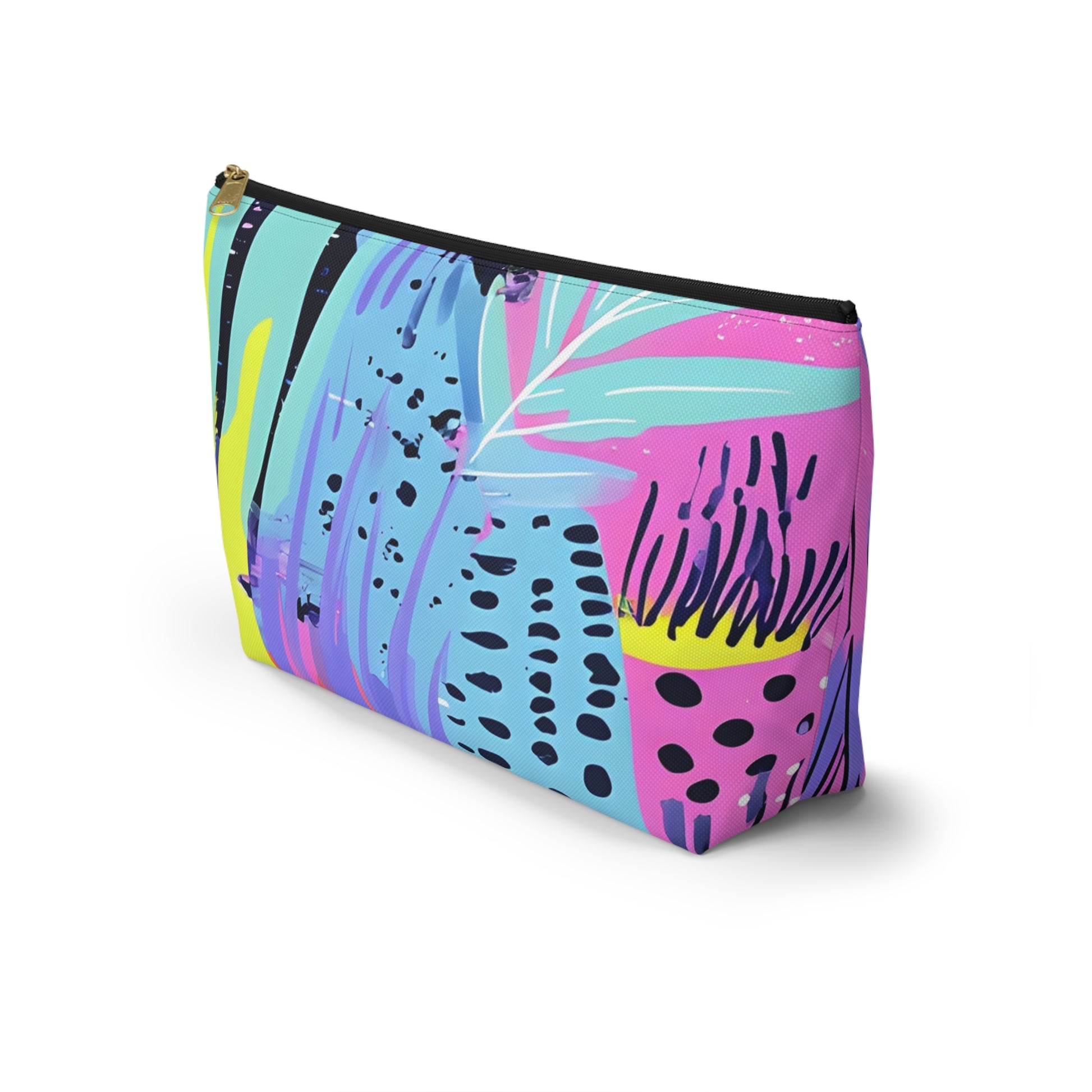 Dark Neon Rainforest Accessory Pouch w T-bottom, Artsulli - Art is Long, Life is Short, Bags, , , , , , , 
