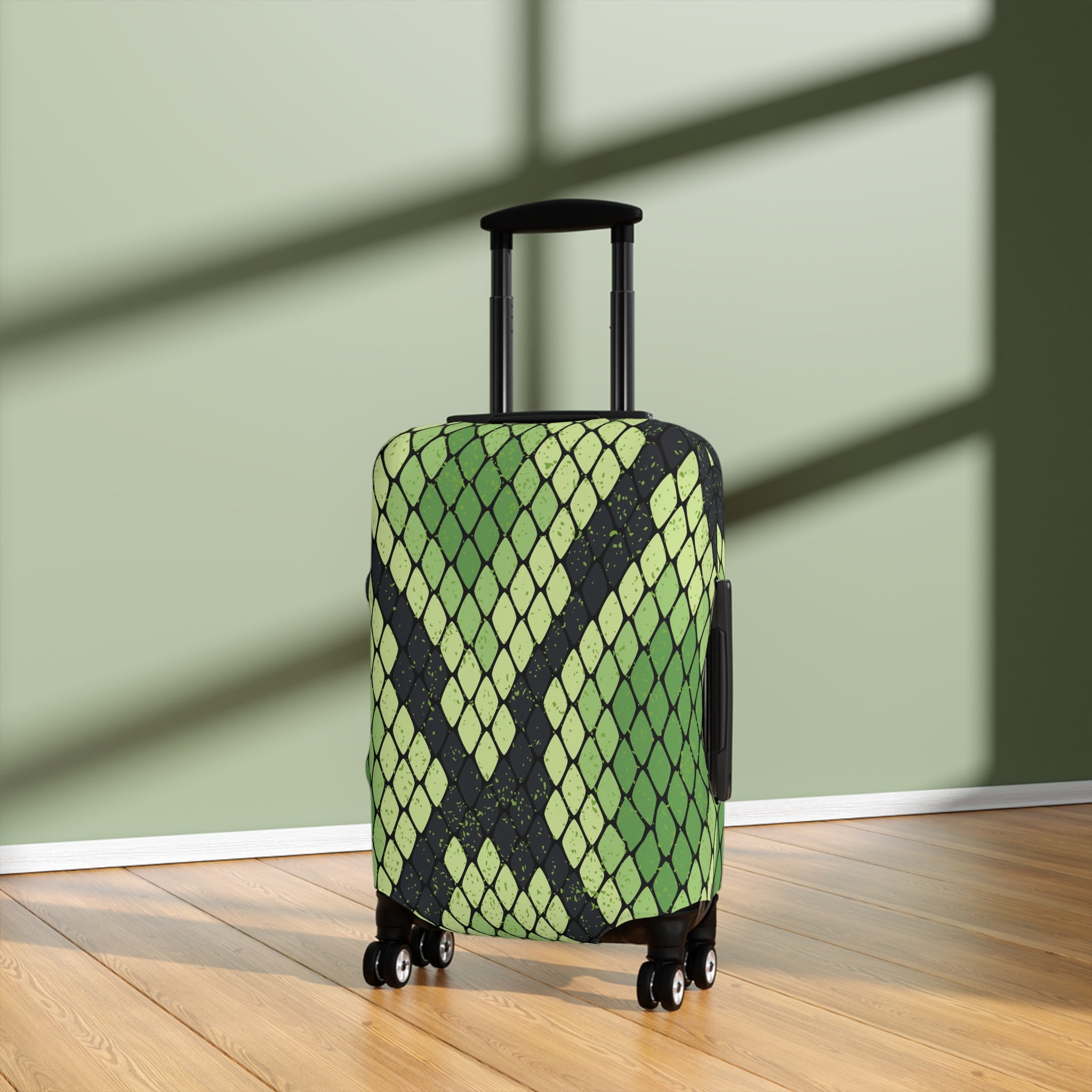Snake Skin Green and Black Luggage Cover, Artsulli - Art is Long, Life is Short, Accessories, , , , , , , 