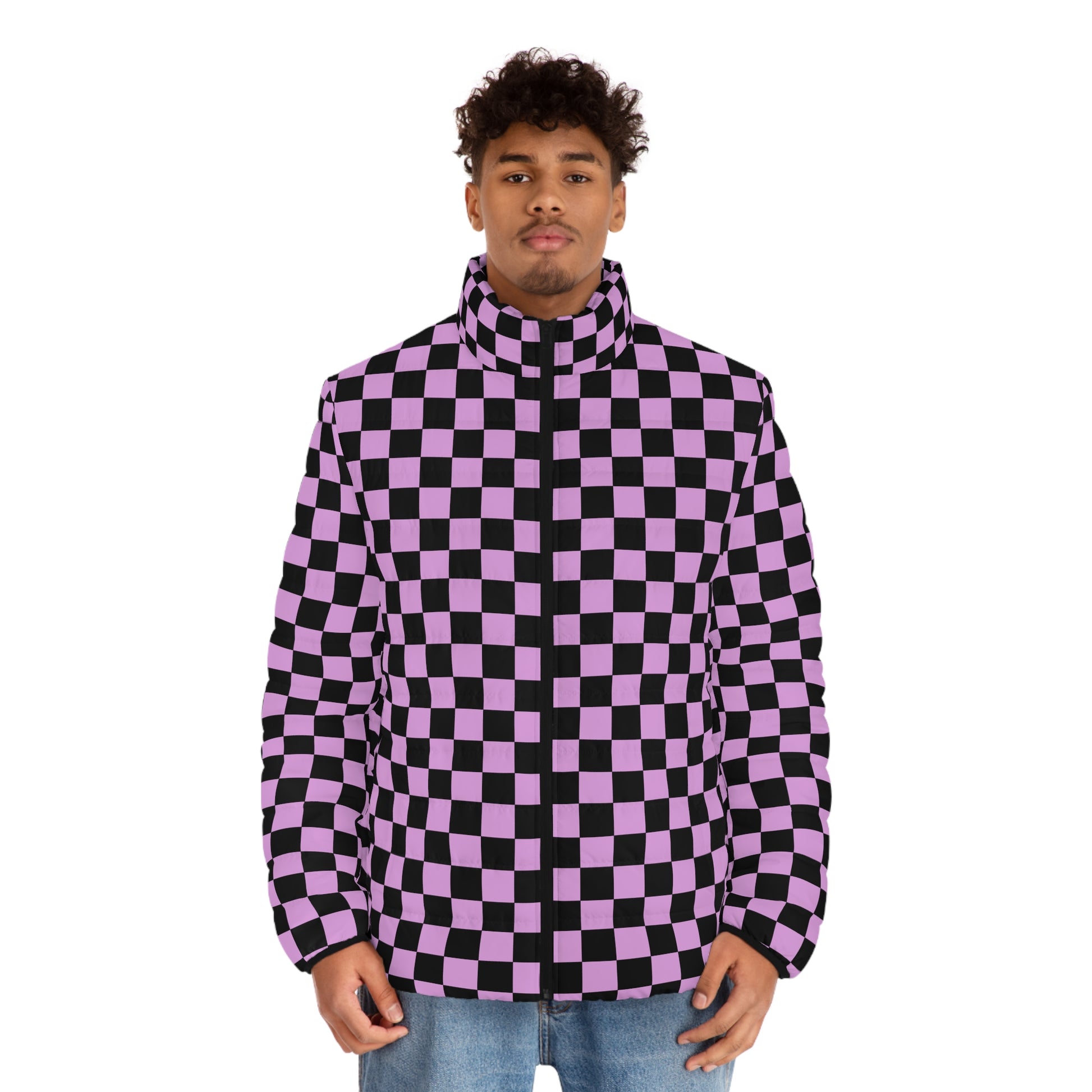 Pixel Punk Vision Men's Puffer Jacket (AOP), Artsulli - Art is Long, Life is Short, All Over Prints, , , , , , , 