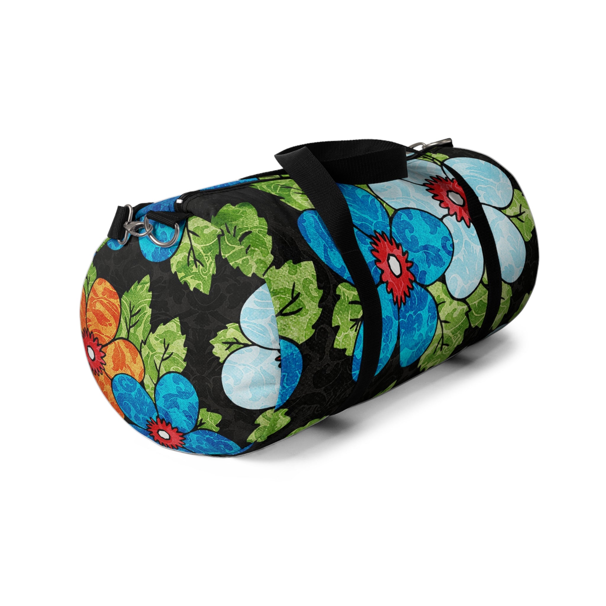 Groovy Black Floral Kl II Duffel Bag, Artsulli - Art is Long, Life is Short, Bags, , , , , , , 
