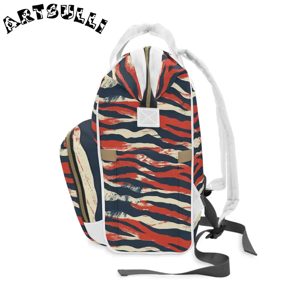 JAKKOUTTHEBXX Capricious Tiger Wave Multifunctional Diaper Backpack
