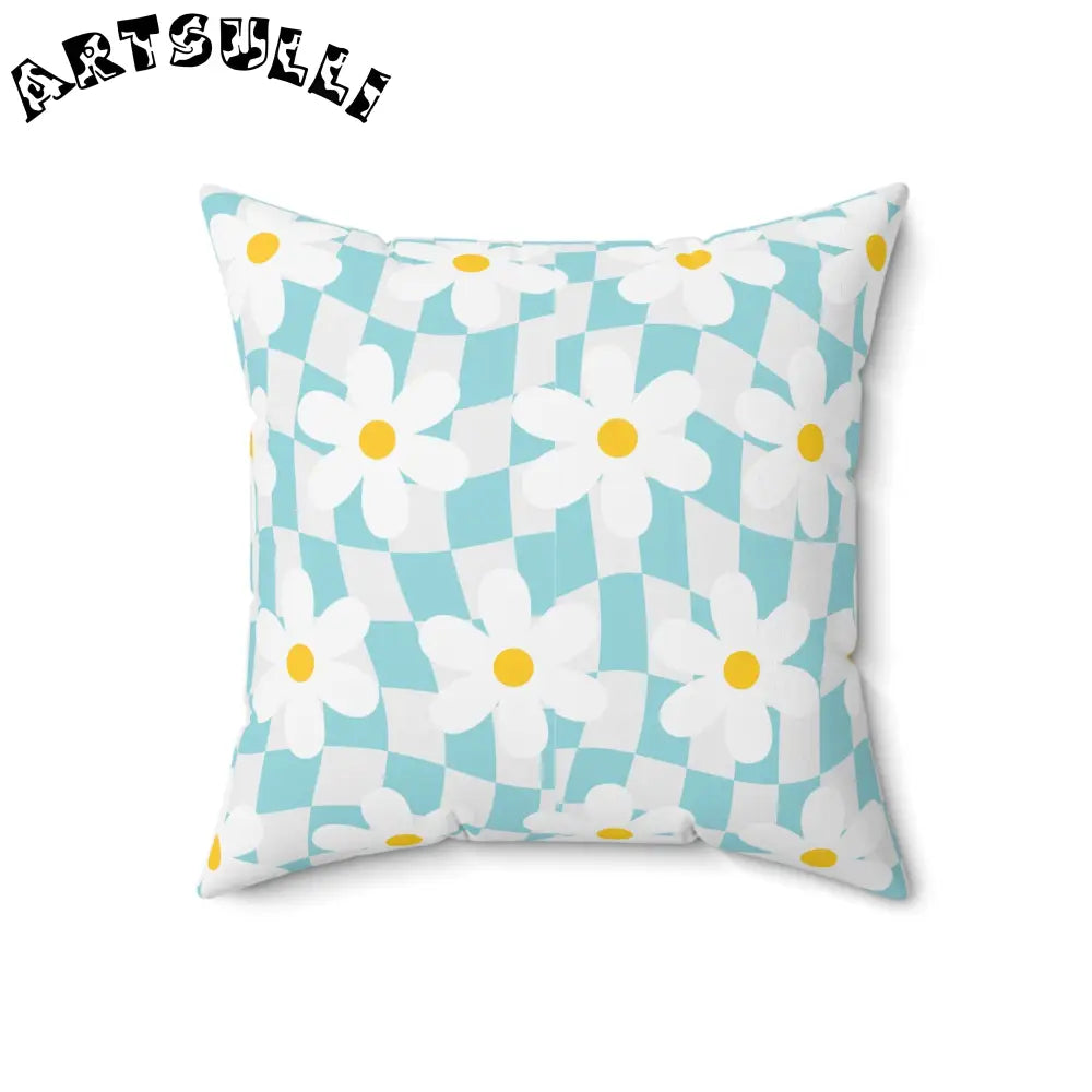 JAKKOUTTHEBXX Trippy Check Garden Spun Polyester Square Pillow