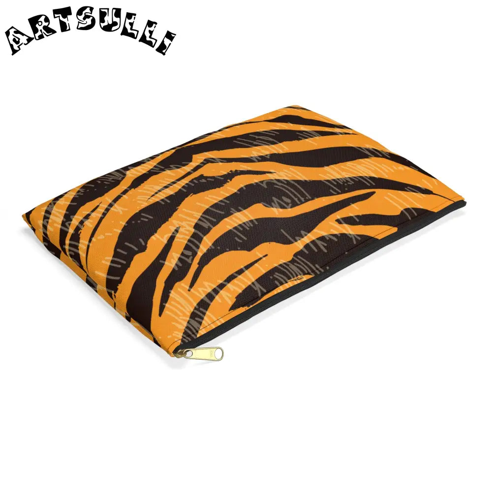 JAKKOUTTHEBXX Tiger Scratches Orange & Black Accessory Pouch