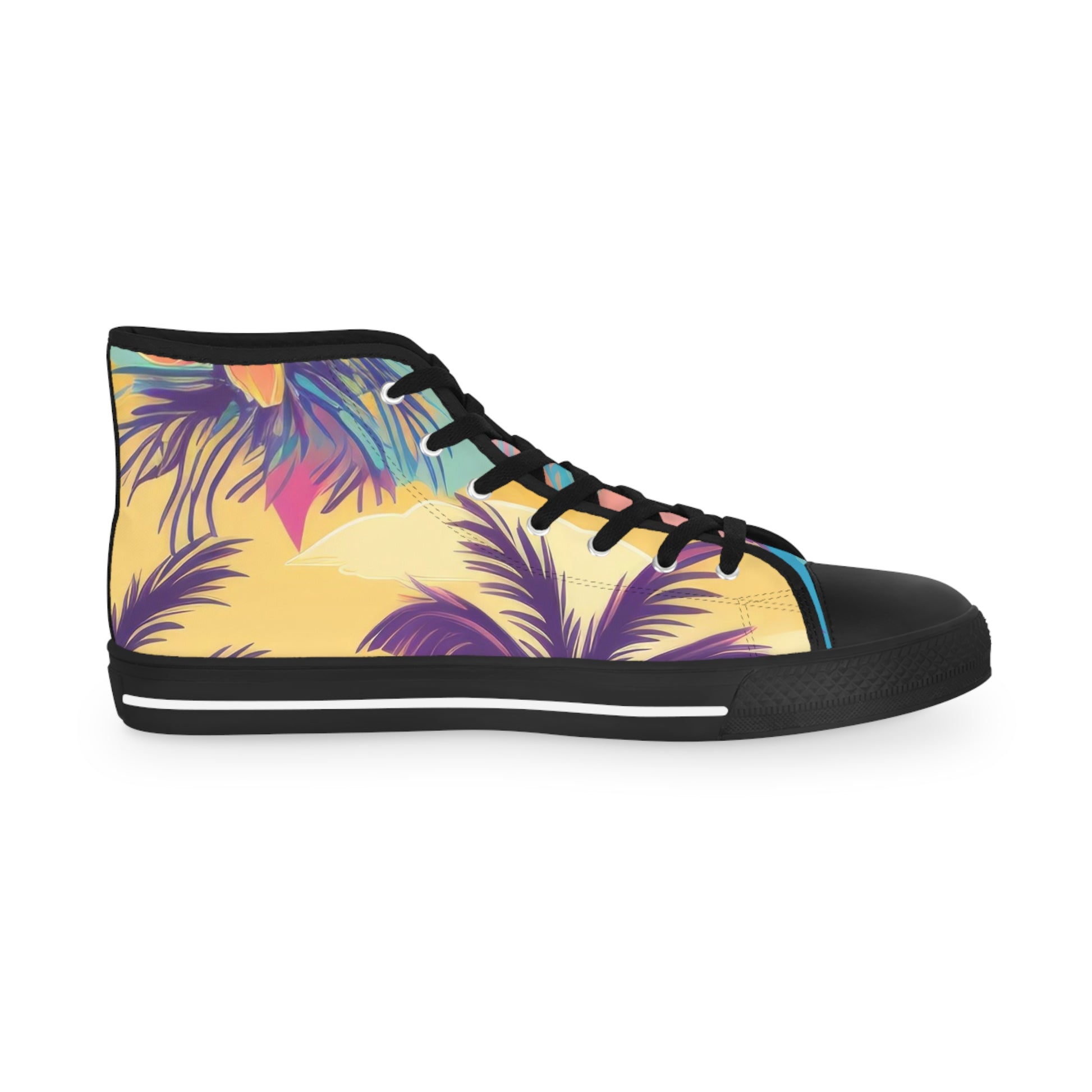 Sunset Paradise Men's High Top Sneakers, Artsulli - Art is Long, Life is Short, Shoes, , , , , , , 