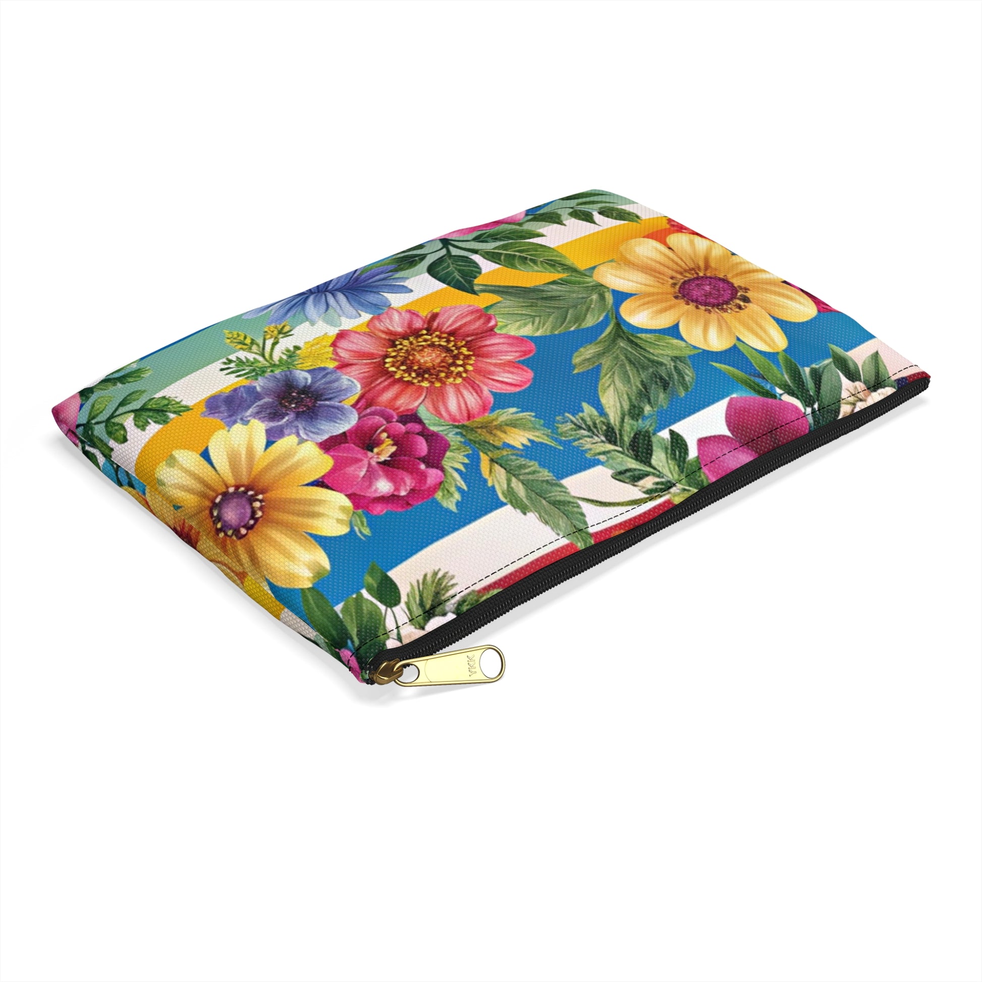 Floral Stripe 4K II Accessory Pouch, Artsulli - Art is Long, Life is Short, Bags, , , , , , , 