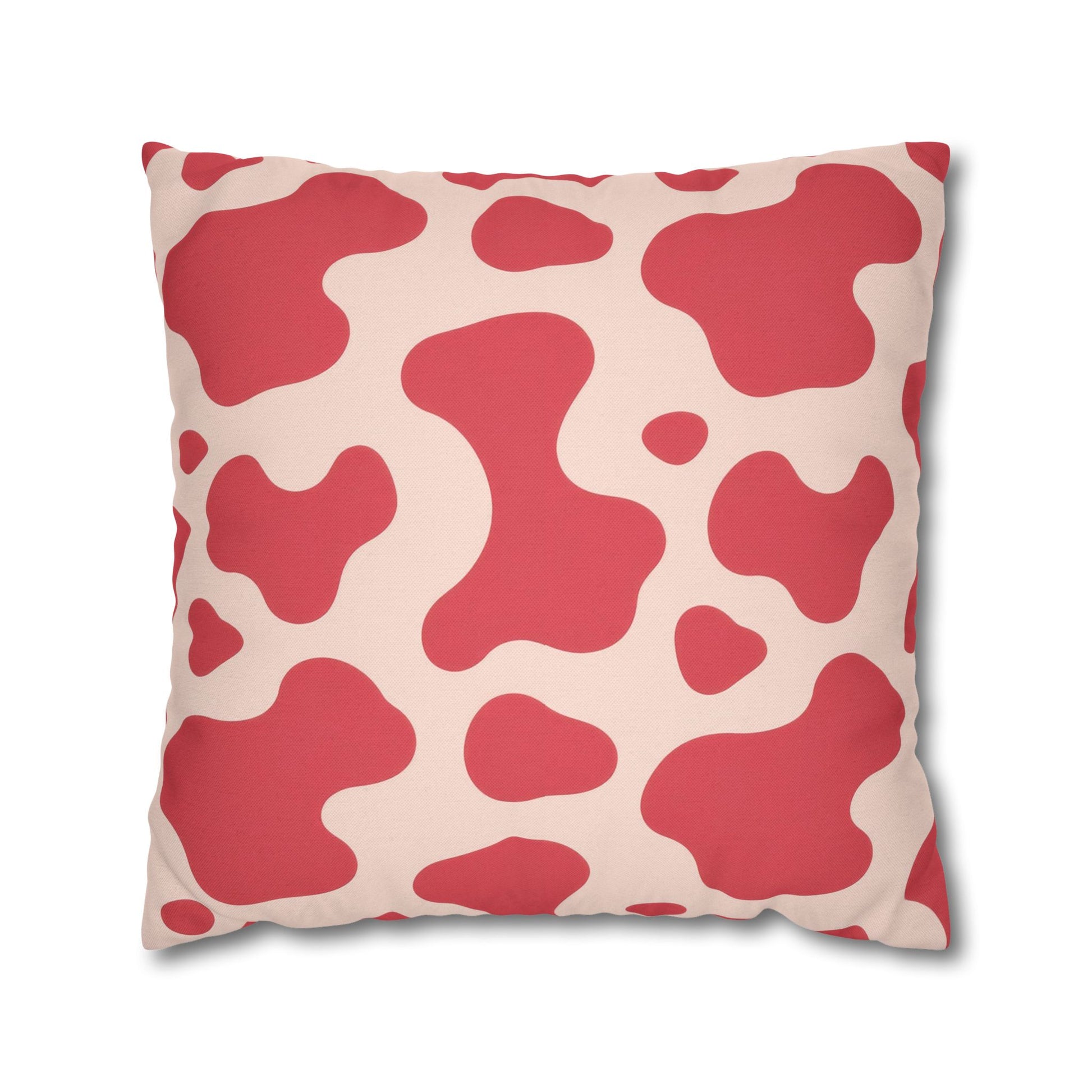 Red Jungle Cow Spun Polyester Square Pillowcase, Artsulli - Art is Long, Life is Short, Home Decor, Size, 20" × 20", , , , , 21641693871117440702