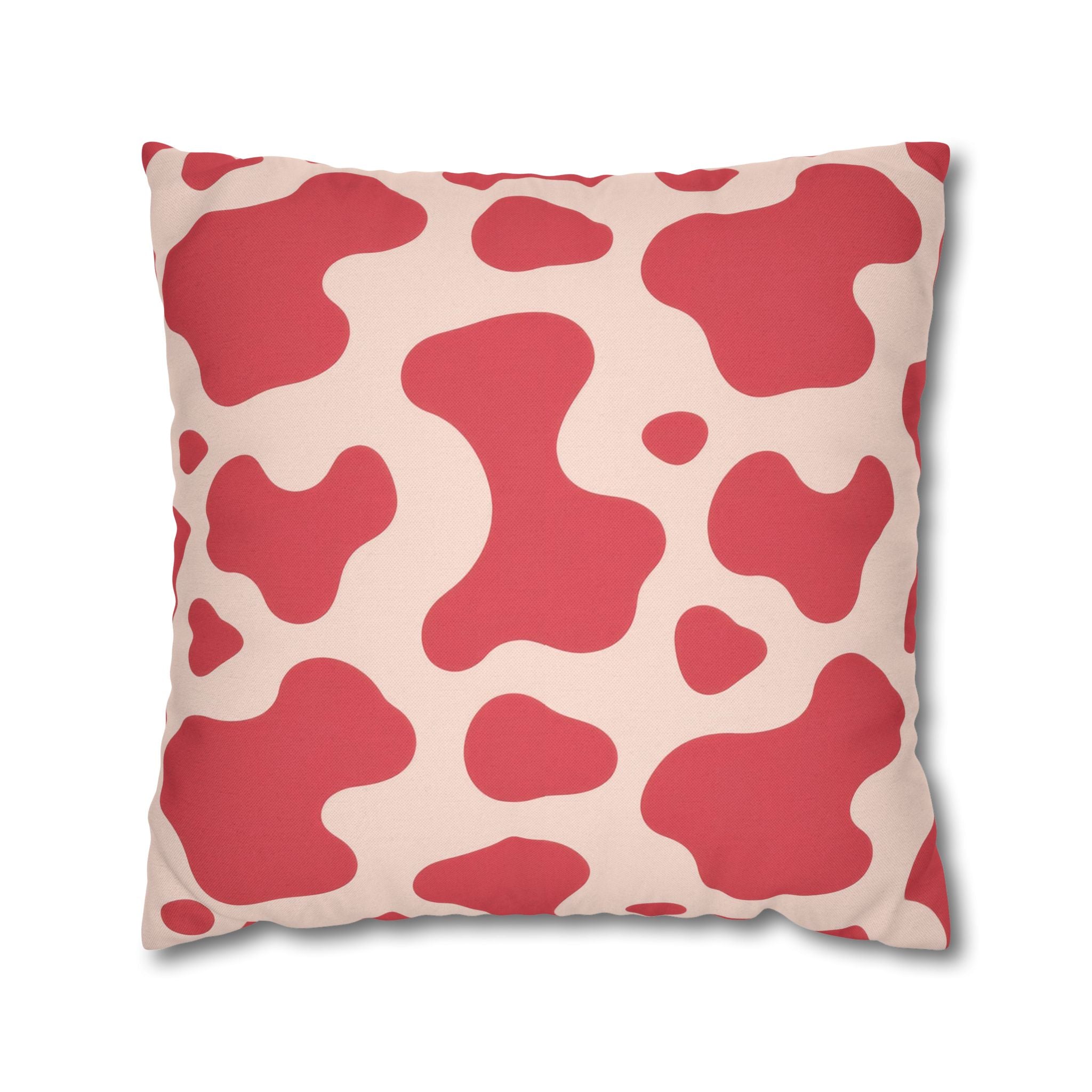 Red Jungle Cow Spun Polyester Square Pillowcase, Artsulli - Art is Long, Life is Short, Home Decor, Size, 20" × 20", , , , , 21641693871117440702