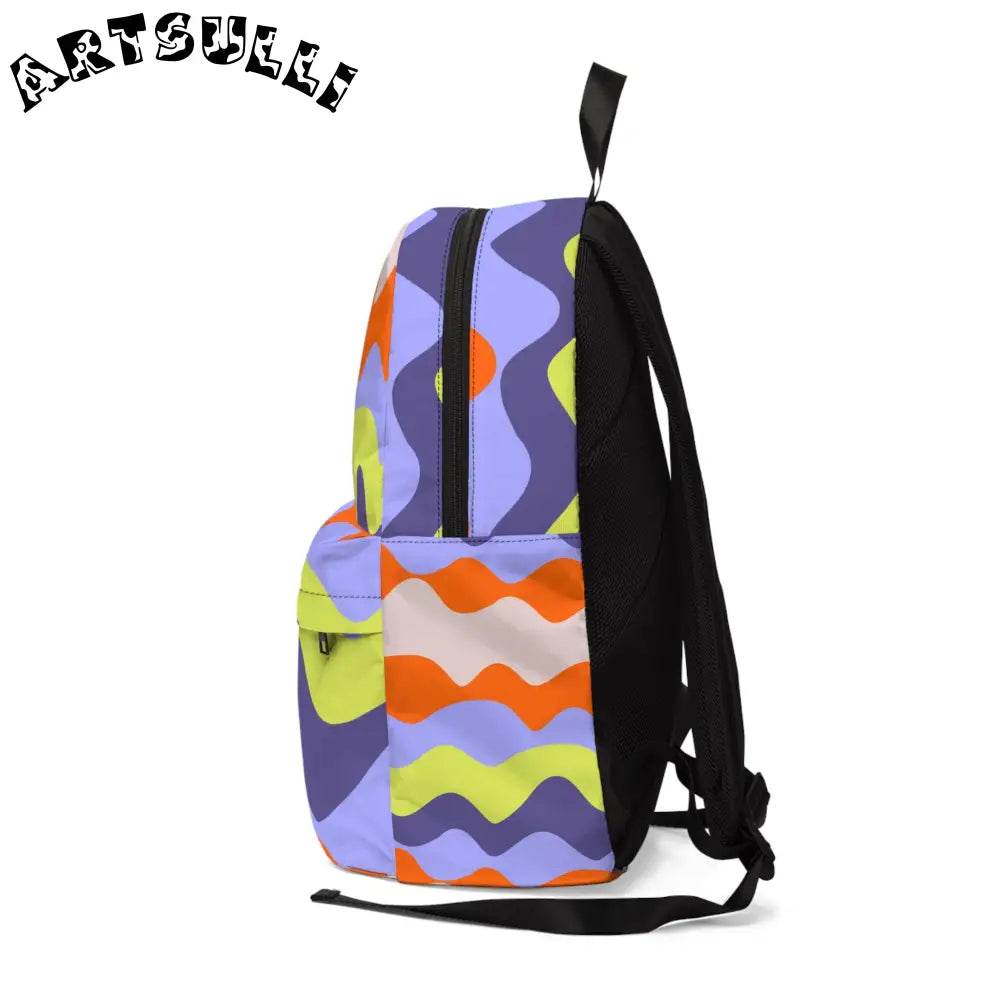 JAKKOUTTHEBXX Waves Yellow and Blue Unisex Classic Backpack