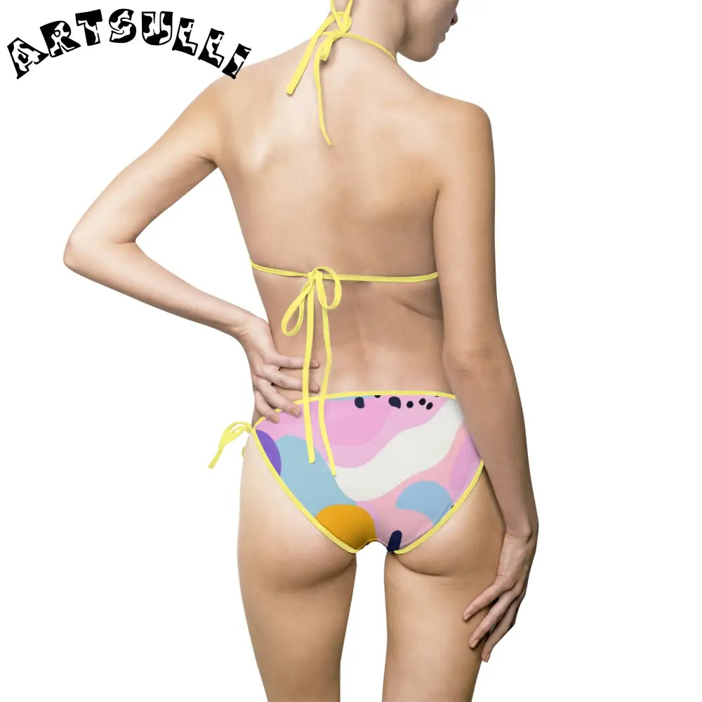JAKKOUTTHEBXX Colorful Abstract Dots and Shapes Women’s Bikini