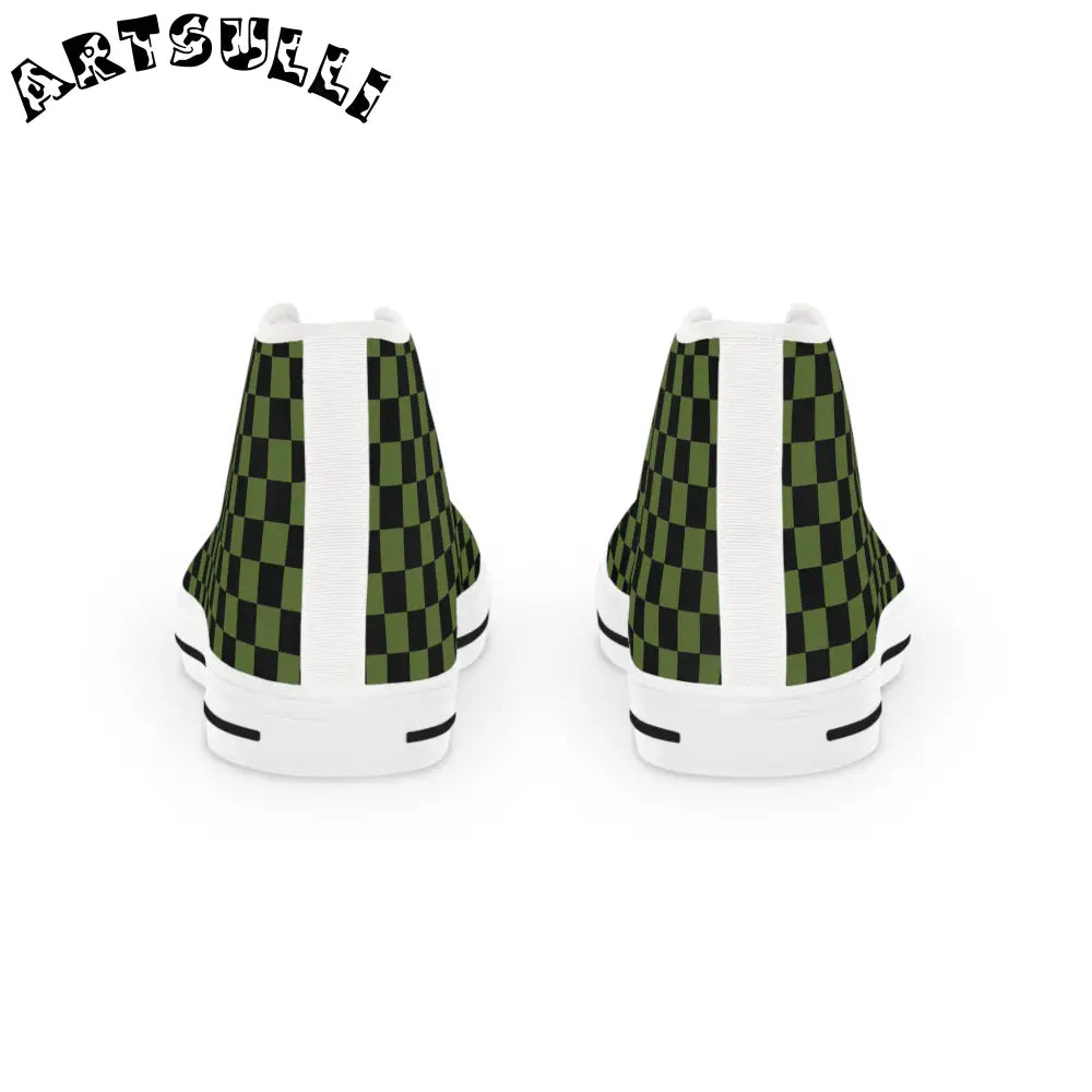 JAKKOUTTHEBXX Checkerboard II Olive Green and Black Men’s High Top