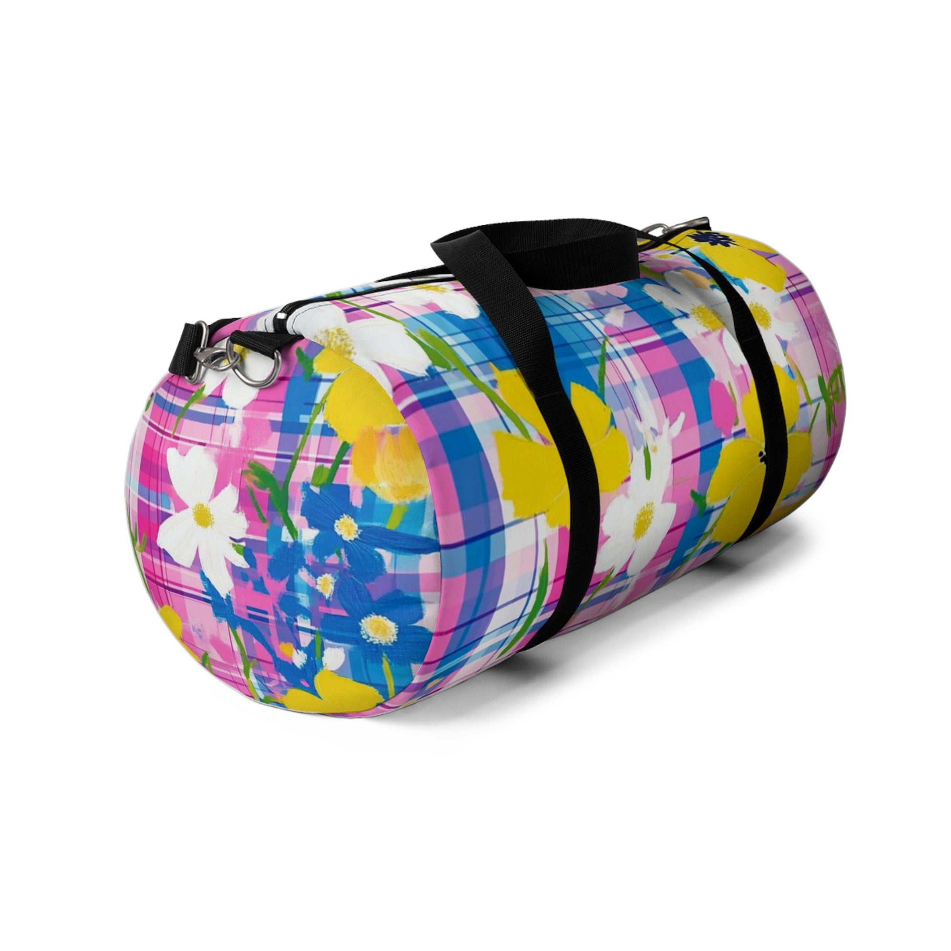 Plaid Garden II Pink and Purple Duffel Bag, Artsulli - Art is Long, Life is Short, Bags, , , , , , , 