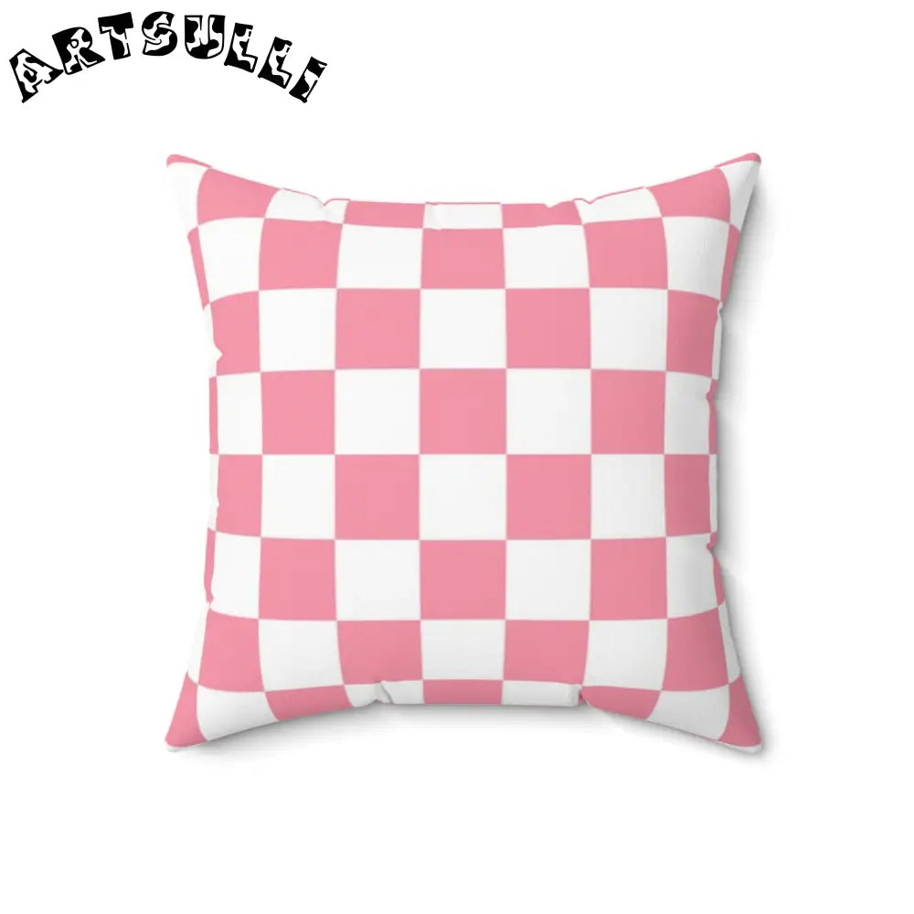 JAKKOUTTHEBXX Pink Checkerboard Throw Pillow 2025