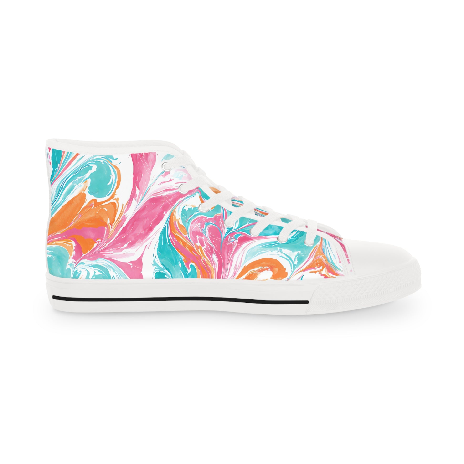Liquid Pastel Spill III Multi-Color Men's High Top Sneakers, Artsulli - Art is Long, Life is Short, Shoes, , , , , , , 