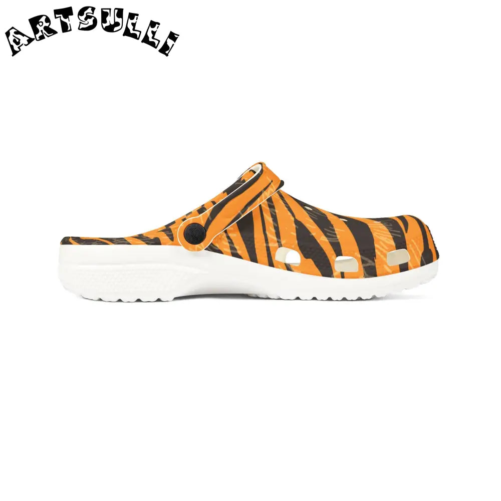 JAKKOUTTHEBXX Tiger Scratches Orange and Black EVA Foam Rubber Shoes