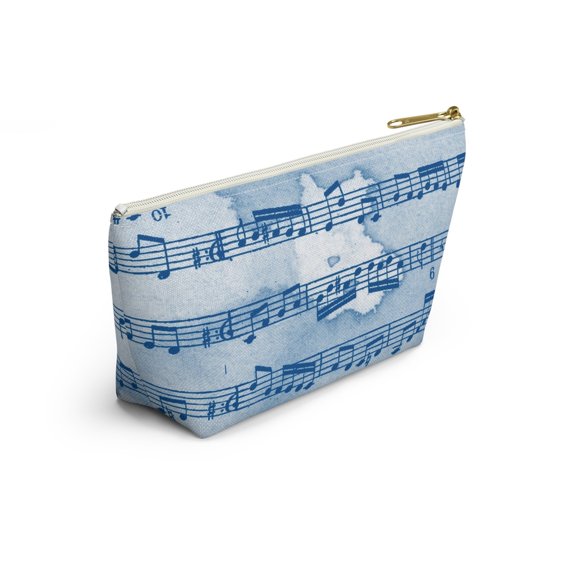 Drip Spill Type Beat Sheet Music Blue Accessory Pouch w T-bottom, Artsulli - Art is Long, Life is Short, Bags, , , , , , , 