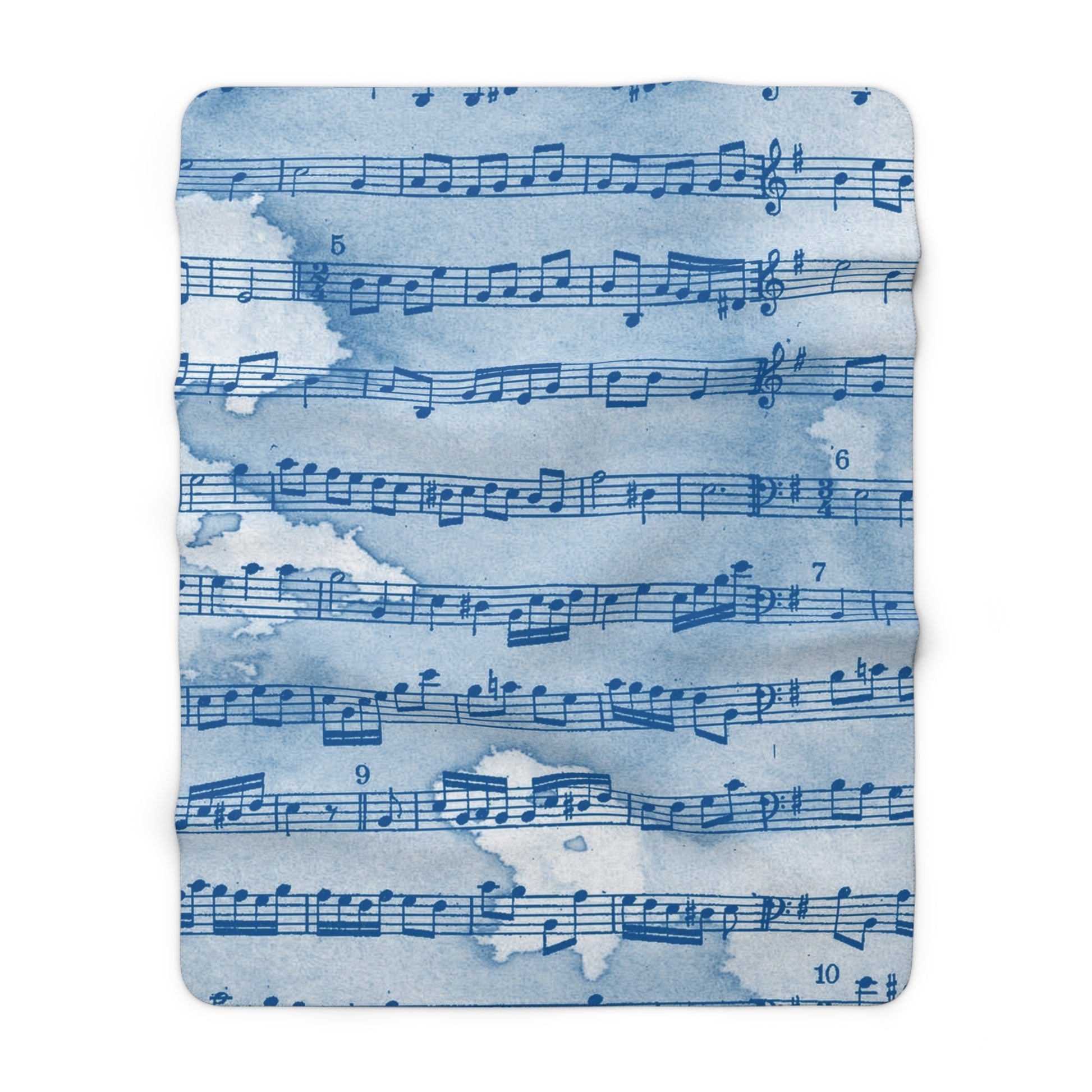 Drip Spill Type Beat Sheet Music Blue Sherpa Fleece Blanket, Artsulli - Art is Long, Life is Short, Home Decor, Size, 60" × 80", , , , , 29220548560207500127