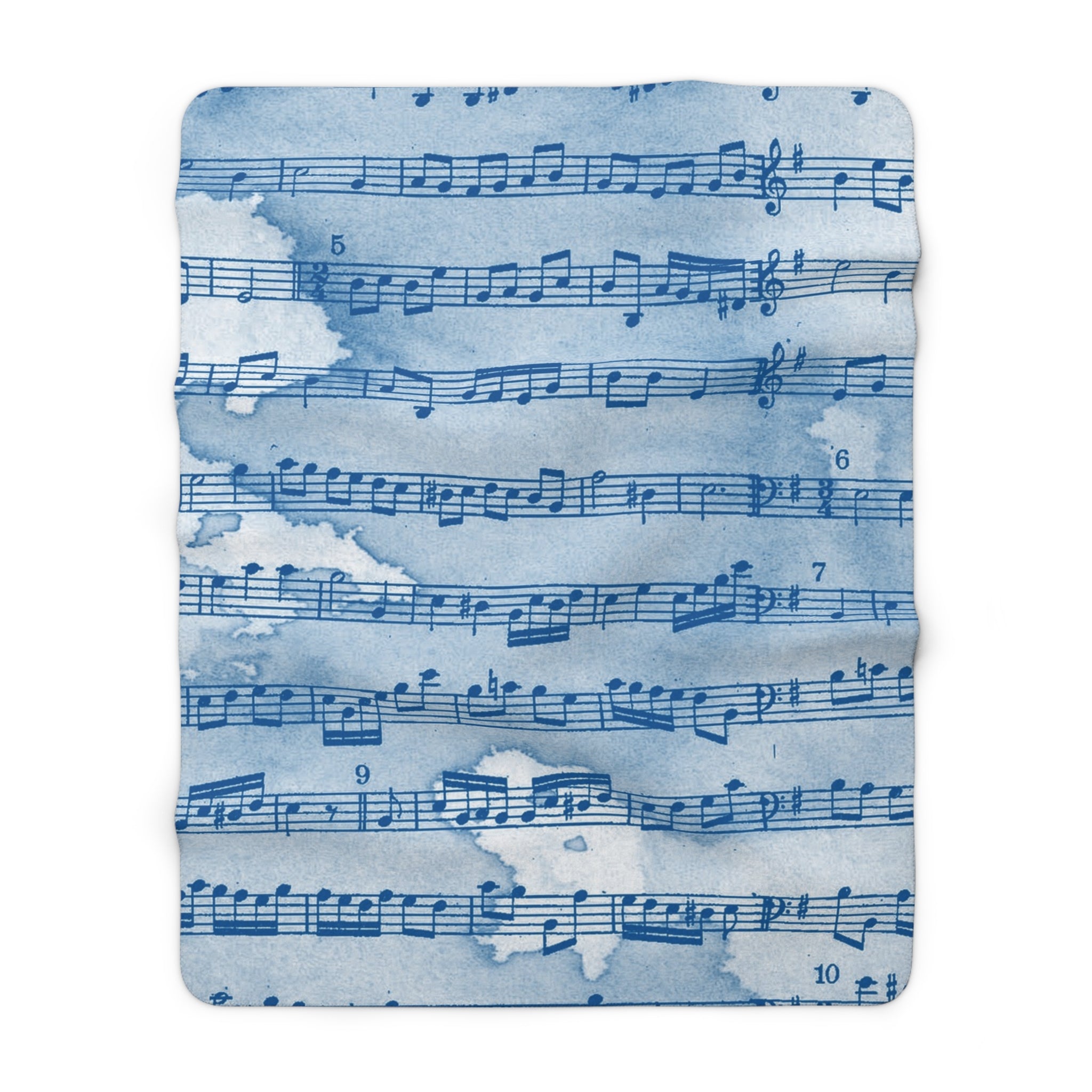 Drip Spill Type Beat Sheet Music Blue Sherpa Fleece Blanket, Artsulli - Art is Long, Life is Short, Home Decor, Size, 60" × 80", , , , , 29220548560207500127