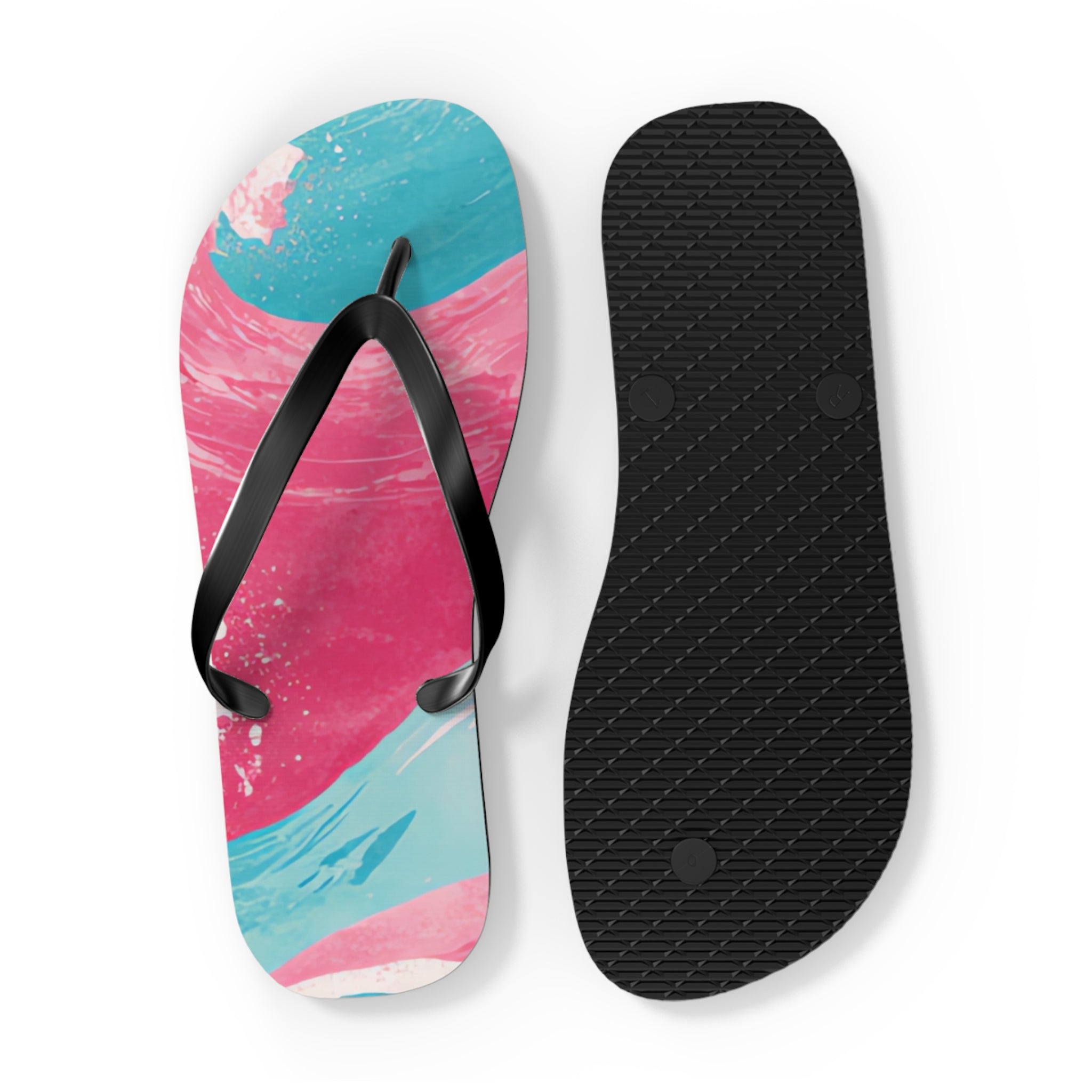 The Great Pastelwave Pink and Blue Flip Flops, Artsulli - Art is Long, Life is Short, Shoes, , , , , , , 