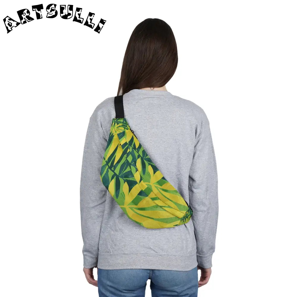 JAKKOUTTHEBXX Tropical Leaf Print Fanny Pack JAKKOUTTHEBXX Artsulli